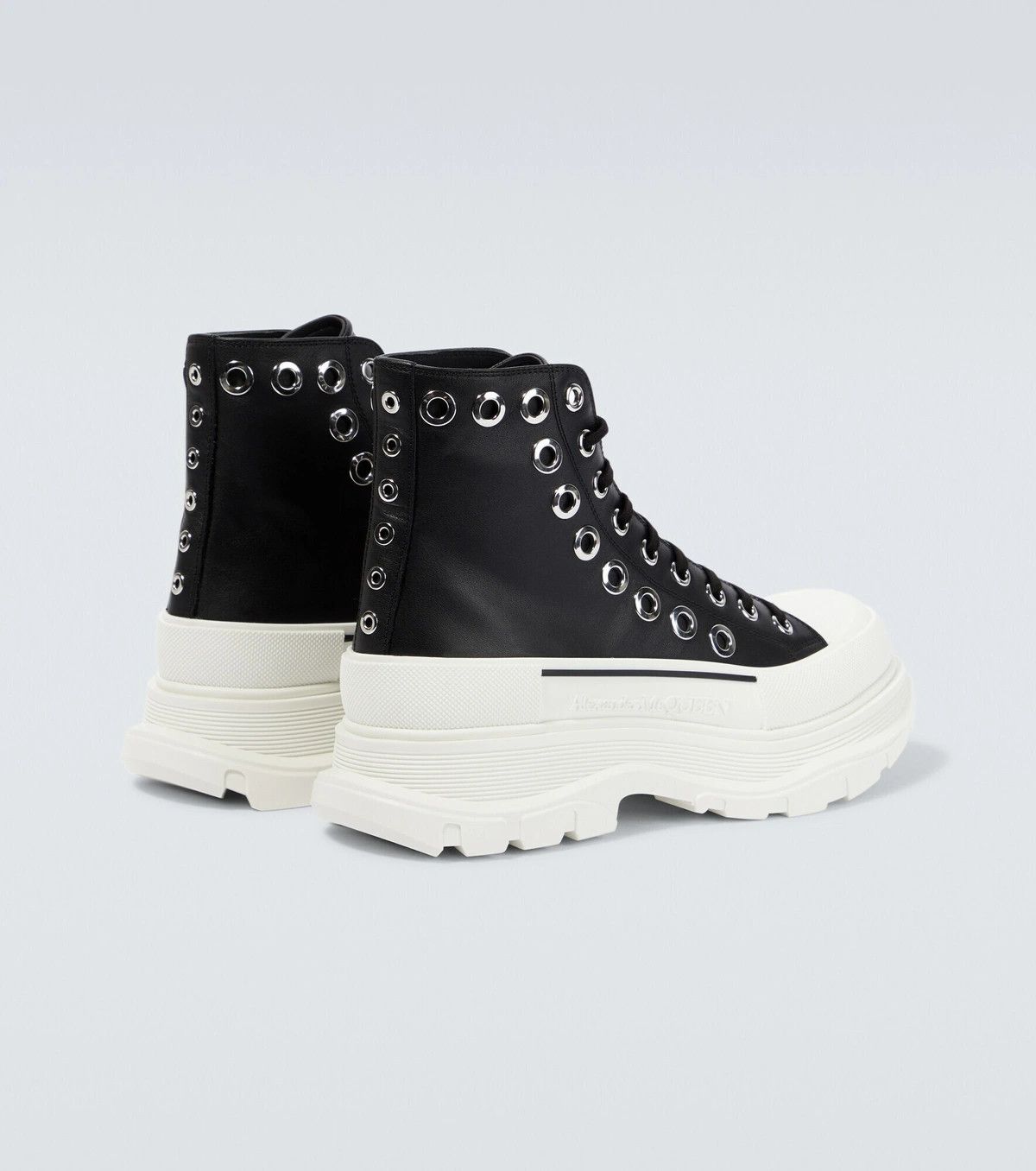 Alexander McQueen o1y1024 Hi-Top Sneakers in White & Black Size US 6.5 / EU 39-40 - 1 Thumbnail