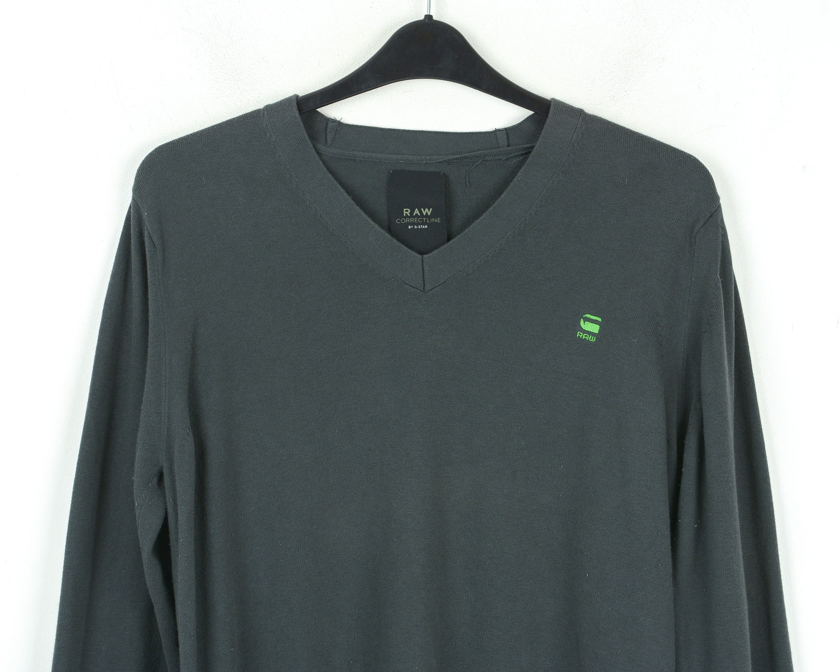 G-Star Men XL Pullover Long Sleeve Sweatshirt V-Neck Jumper Logo Size US XL / EU 56 / 4 - 2 Thumbnail