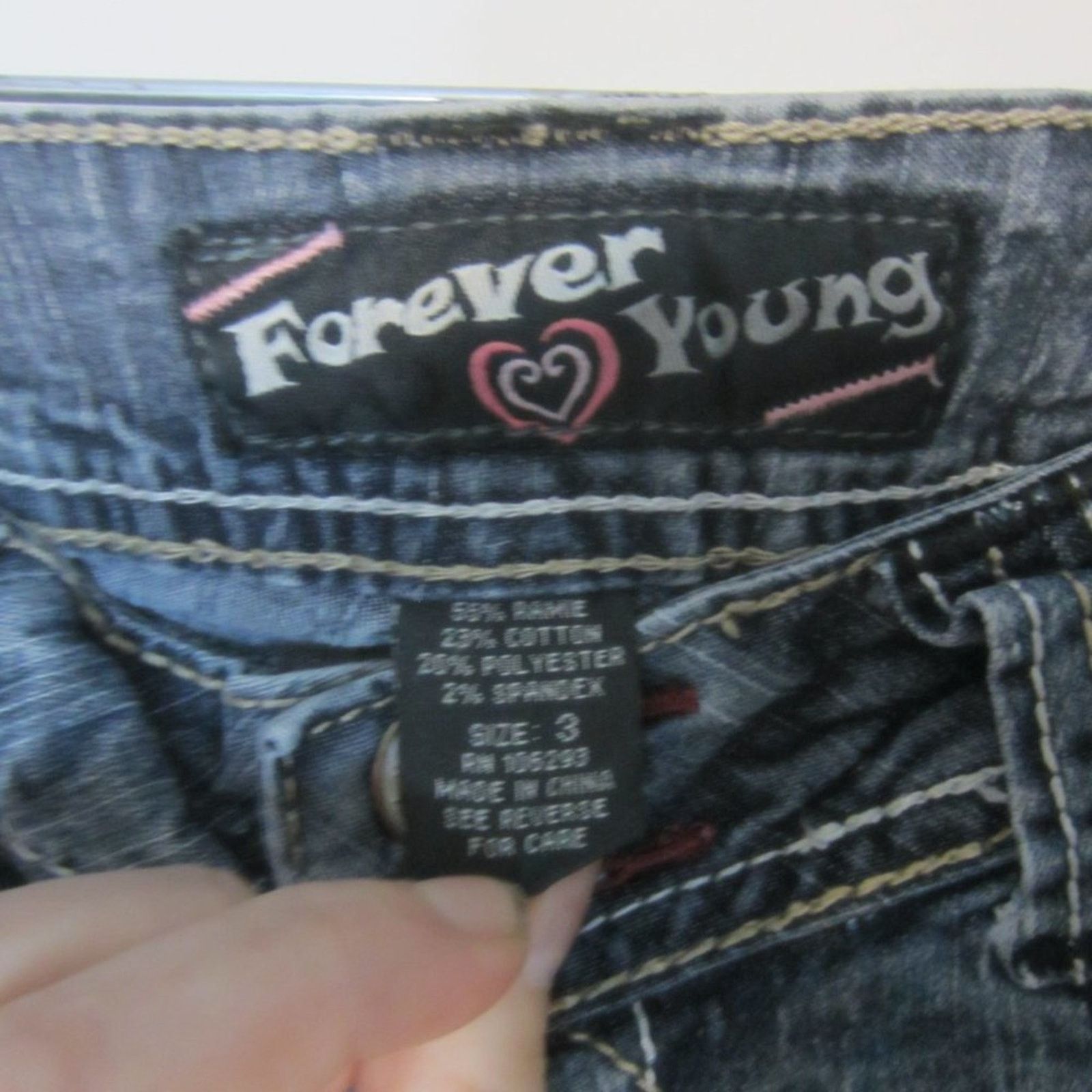 Other Y2K Dark Wash Skinny Jeans Forever Young Women’s Size 3 Size 22" - 5 Thumbnail