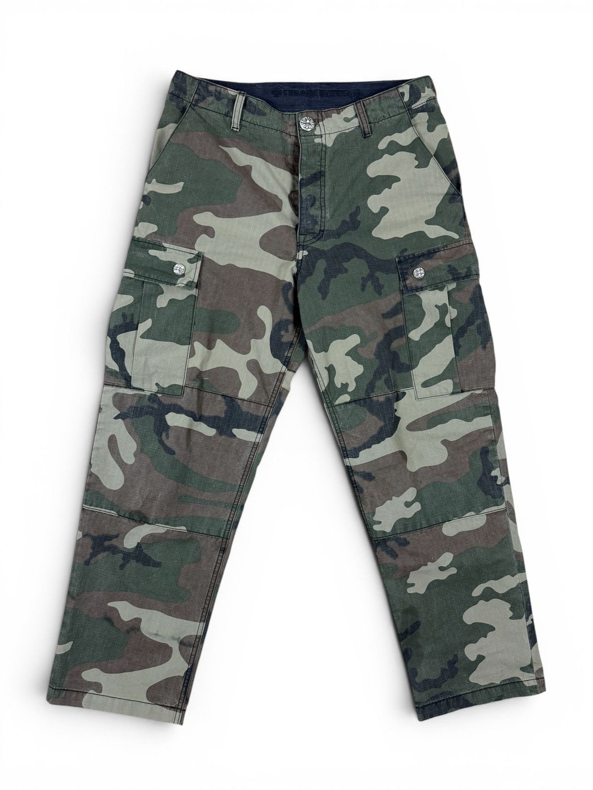 Chrome Hearts Chrome Hearts Leather Cross Patch Ripstop Camo Cargo Pants Size US 32 / EU 48 - 1 Thumbnail