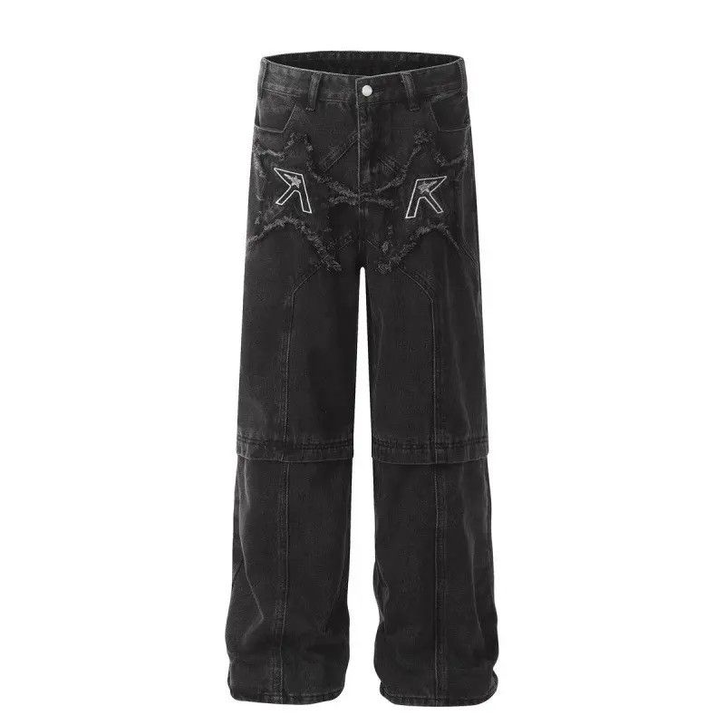 Japanese Brand × Jean Retro straight leg patchwork micro flared jeans Size US 32 / EU 48 - 6 Thumbnail