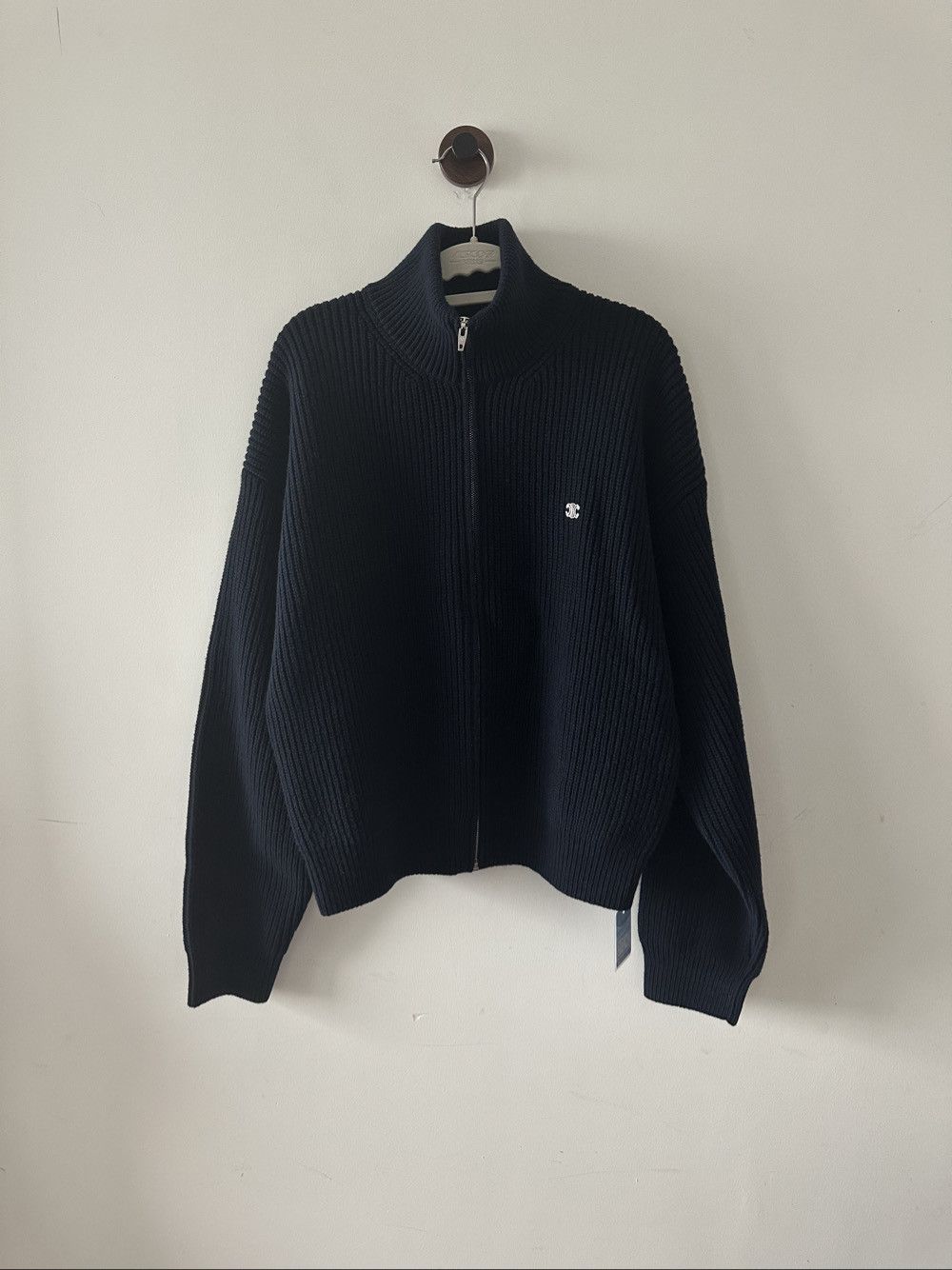 Celine Celine Ribbed Logo Zip Sweater Size L Size US L / EU 52-54 / 3 - 1 Thumbnail
