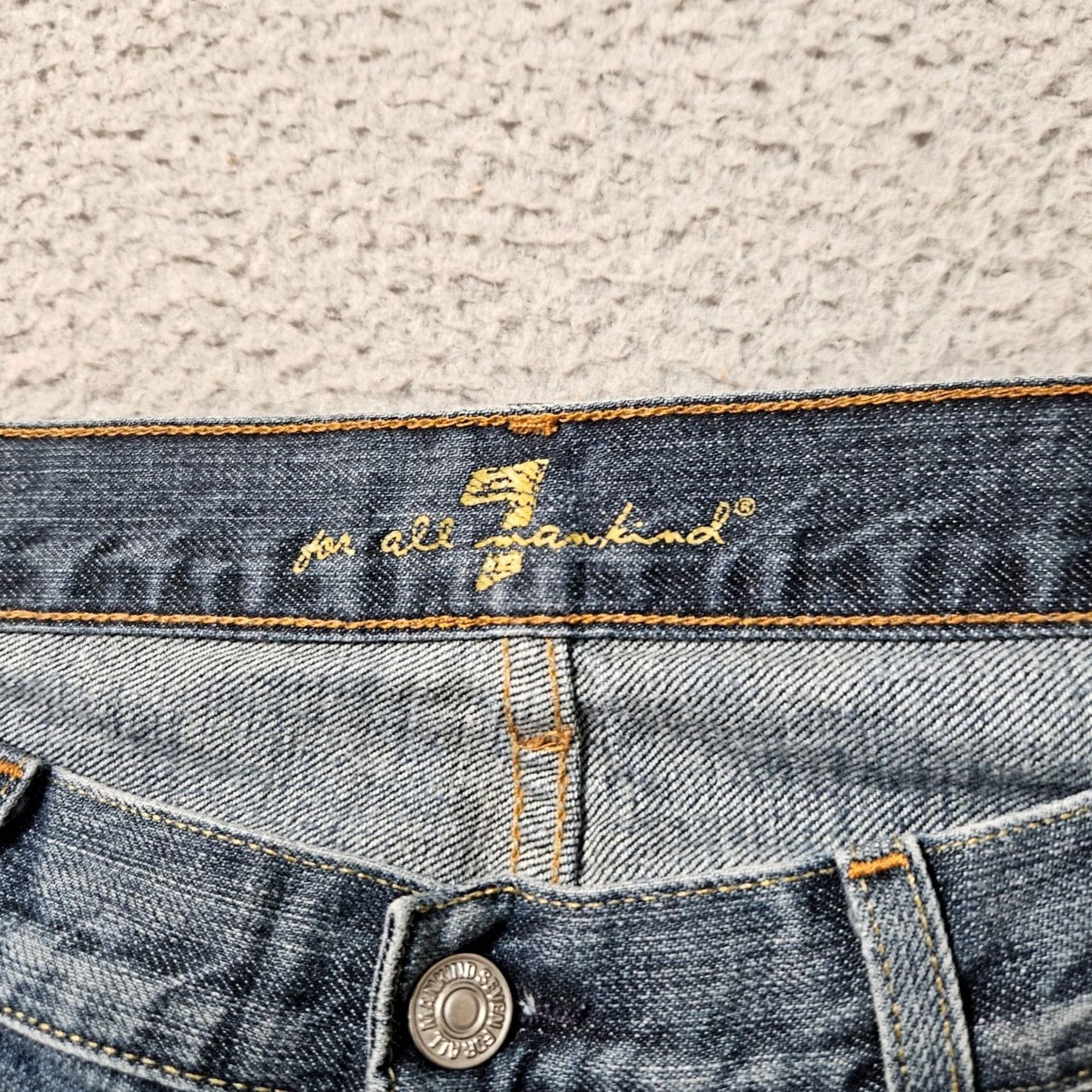 7 For All Mankind 7 For All Mankind Mens Straight Relaxed Button Denim Jean 36 x 30 USA Cotton Size US 36 / EU 52 - 4 Thumbnail