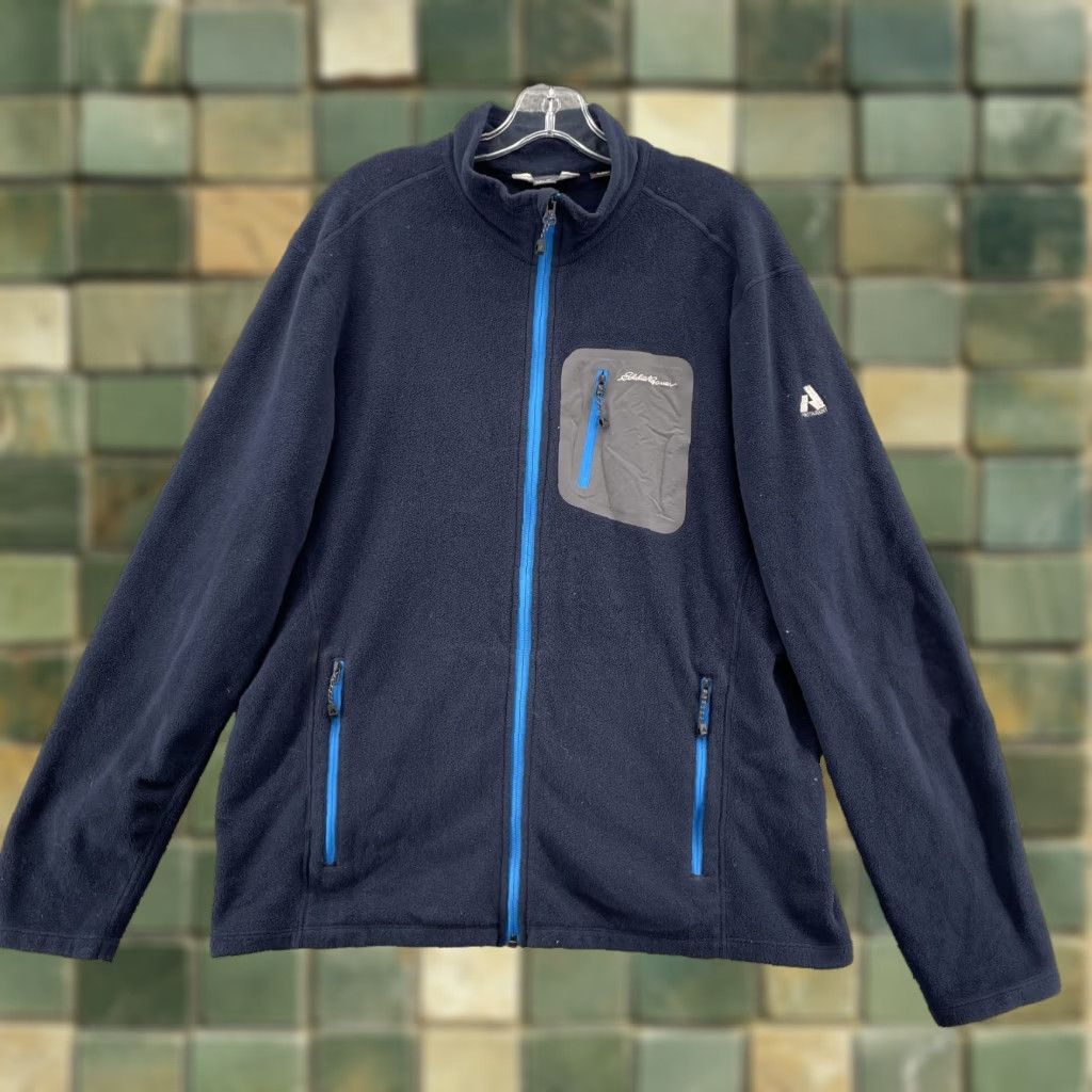 Eddie Bauer Eddie Bauer First Ascent Fleece Sweater Men L Polartec Outdoor Gorpcore Camp Full Zip Mock Neck Blue Size US L / EU 52-54 / 3 - 1 Thumbnail
