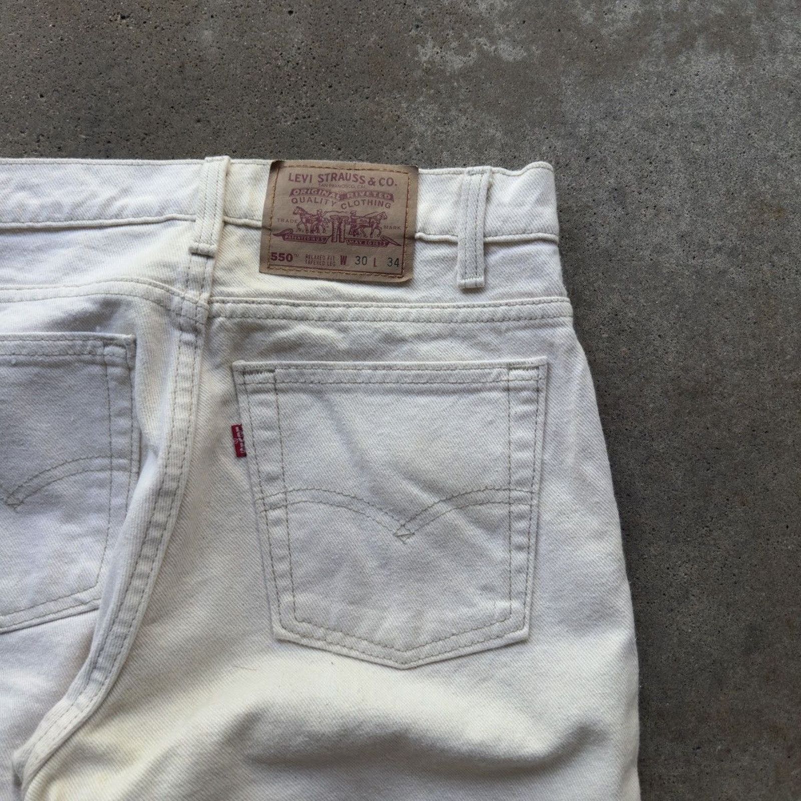 Levi's 90s Levi's 550 Orange Tab White Jeans ERD Grunge RRL Bode Size US 30 / EU 46 - 5 Thumbnail