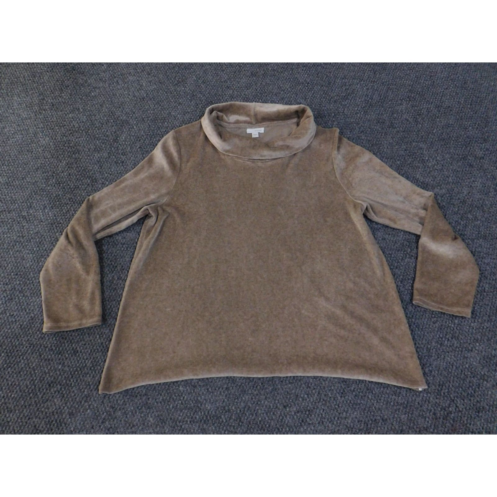 Velvet Pure Jill Pullover Womens Large Brown Velvet Cowl Neck Long Sleeve Relaxed Fit Solid Velour Sweater Size L / US 10 / IT 46 - 4 Thumbnail