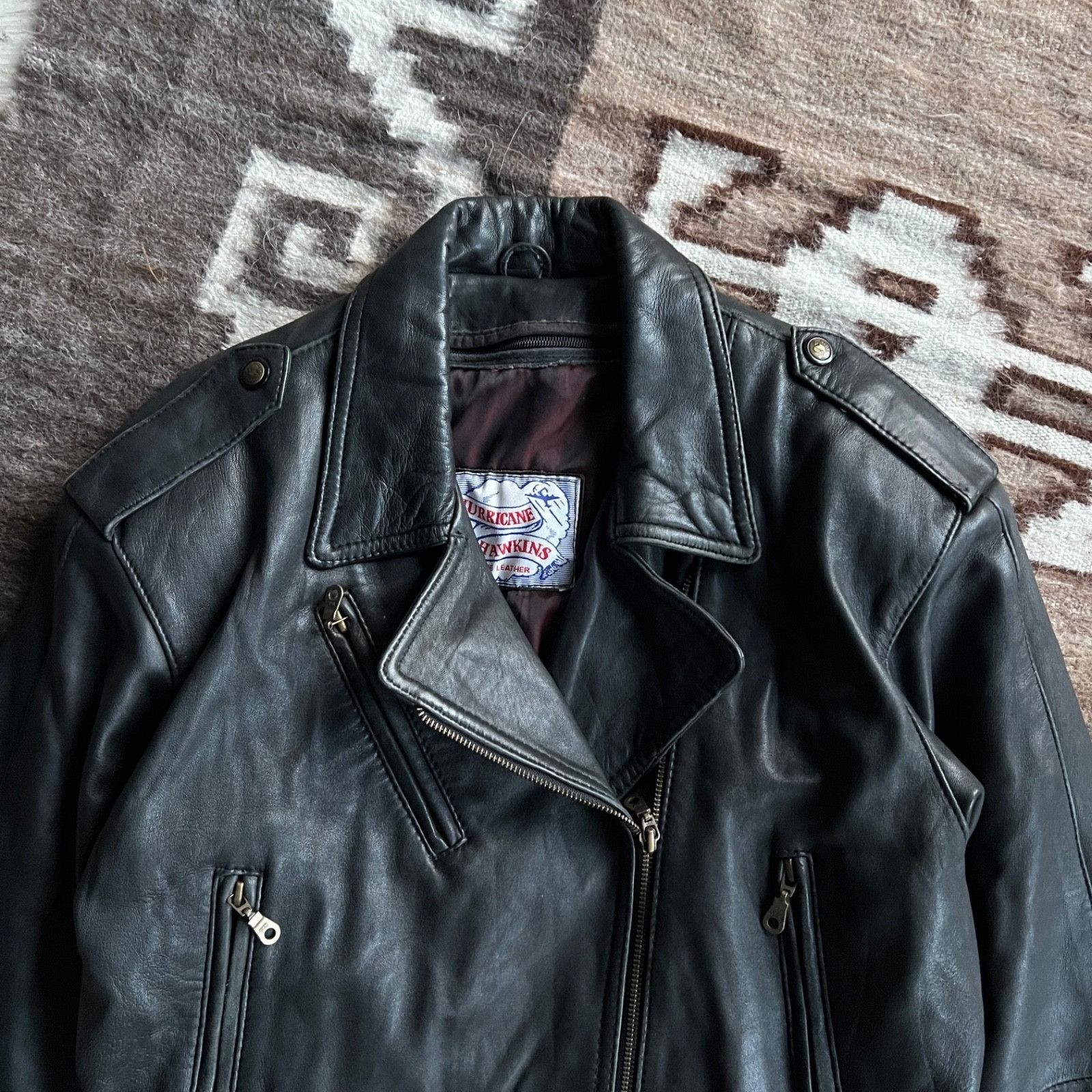 Leather Vintage Hurricane Hawkins Leather Biker Moto Jacket 9732AC Size US L / EU 52-54 / 3 - 2 Thumbnail