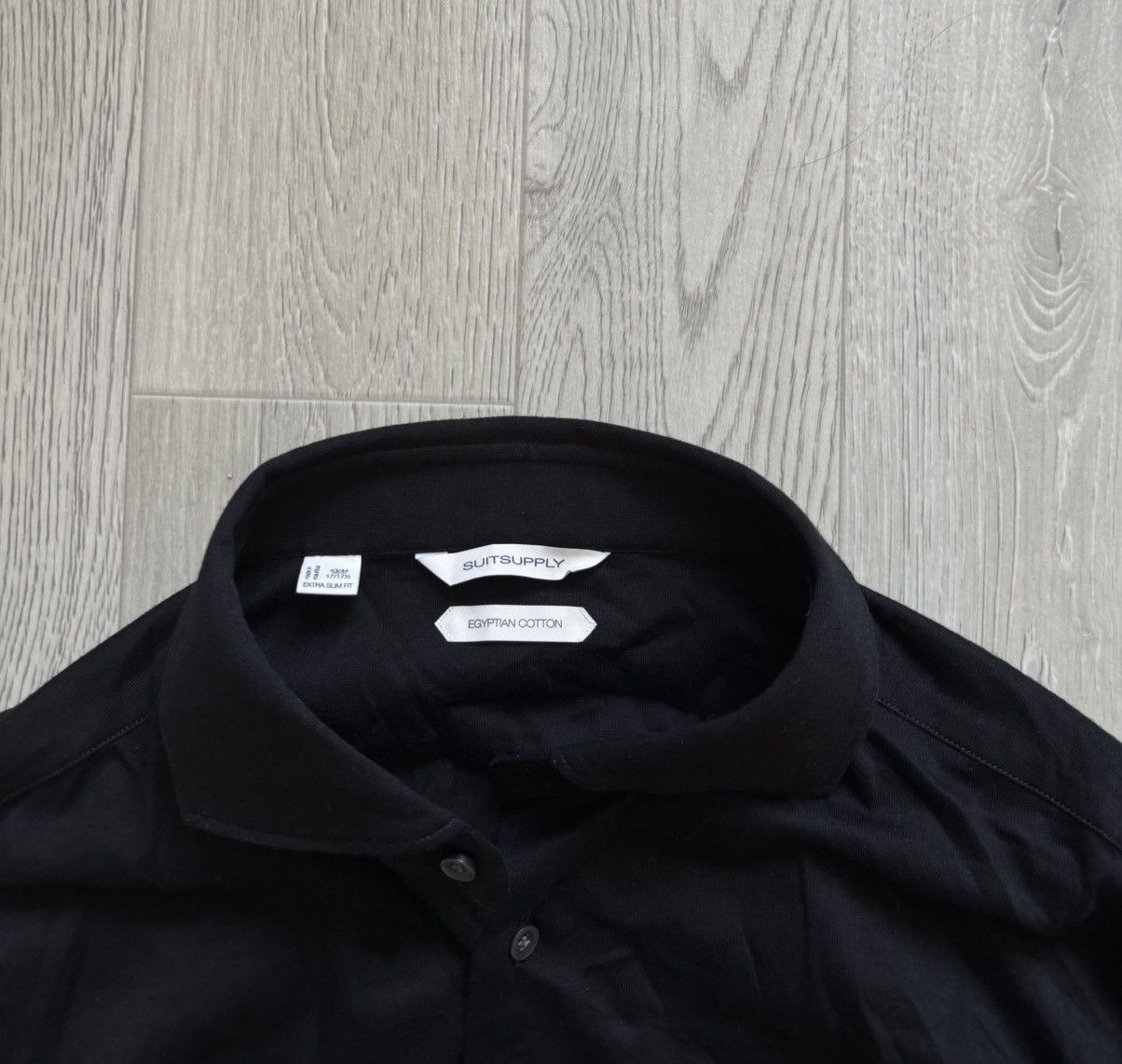 Suitsupply Suitsupply Cotton Black Shirt Slim Fit Size US L / EU 52-54 / 3 - 2 Thumbnail