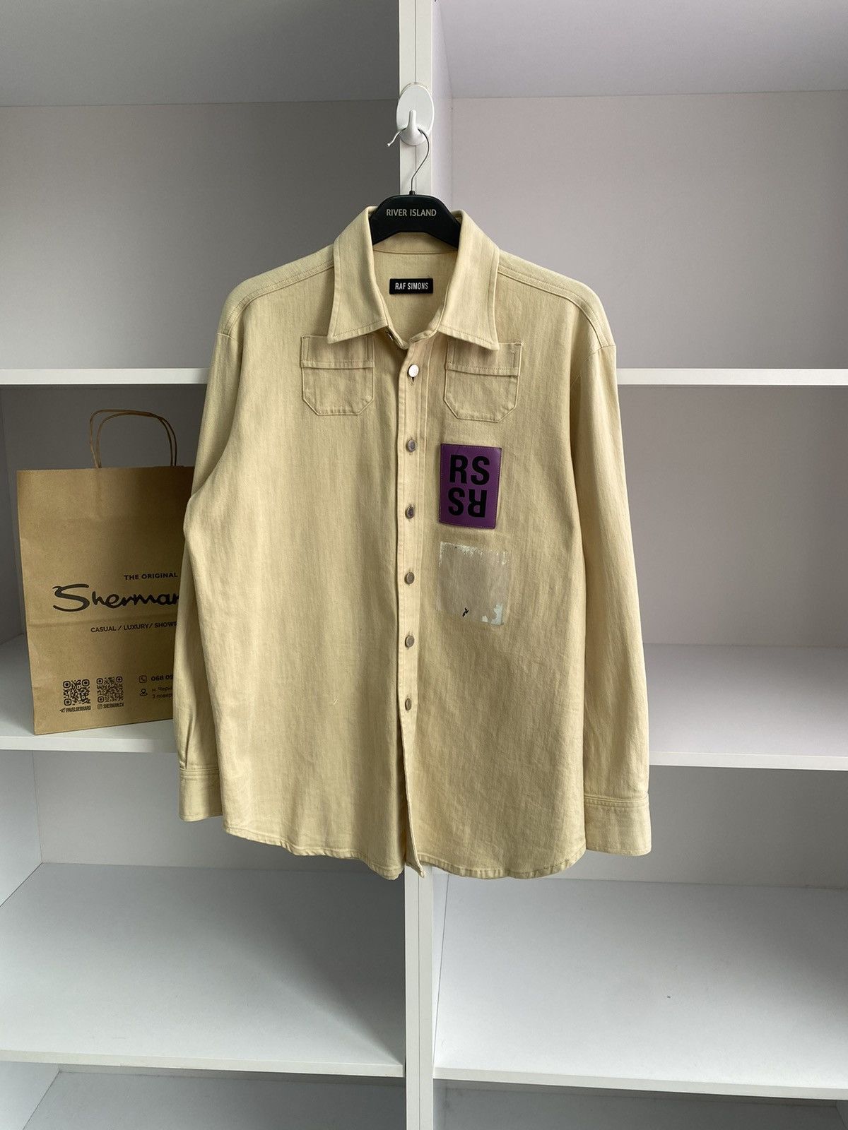 Raf Simons × Vintage Vintage Raf Simons 15SS Two Pocket RS Walker Patch Shirt Size US L / EU 52-54 / 3 - 2 Thumbnail