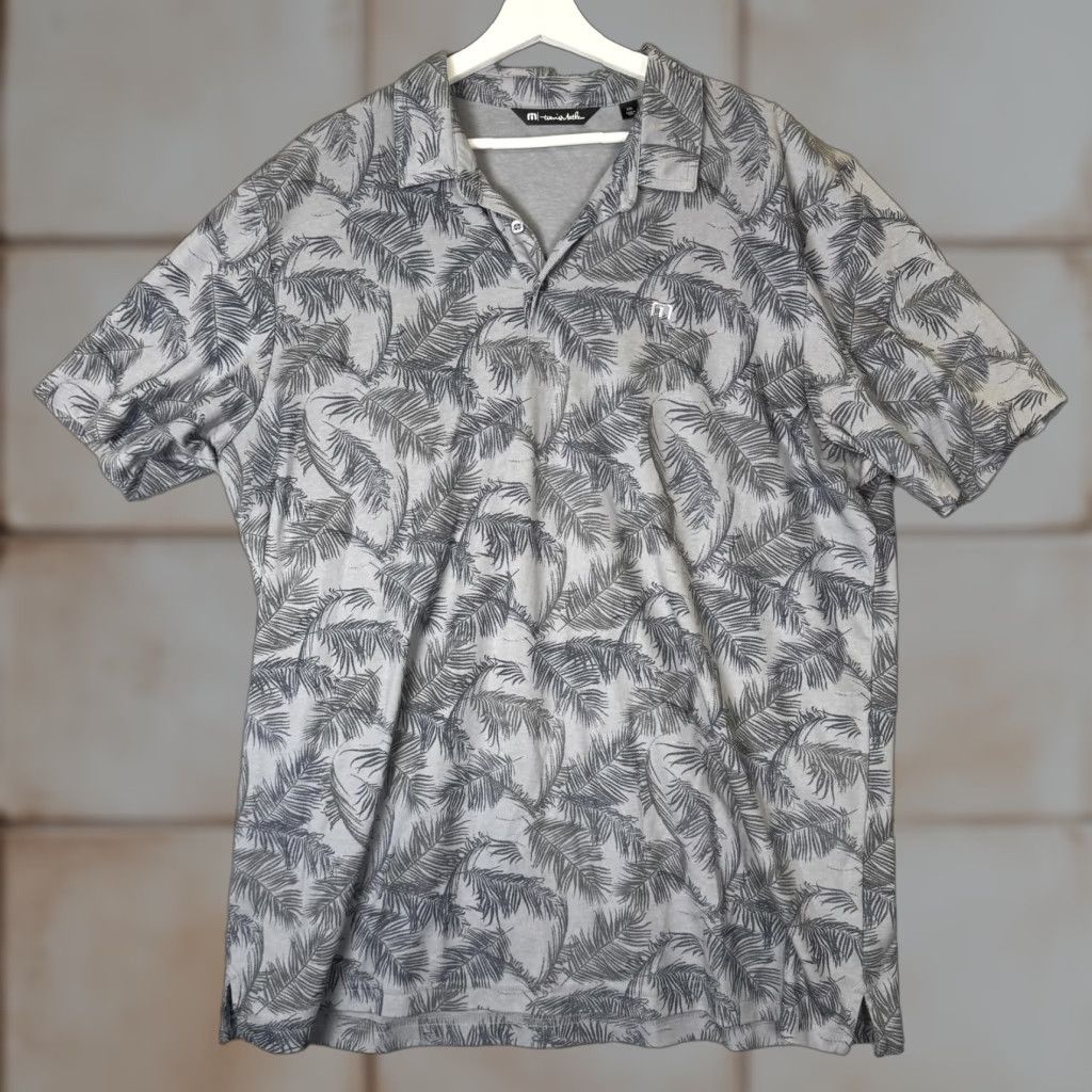 TravisMathew Travis Mathew Polo Shirt Mens XXL Gray Hawaiian Short Sleeve Performance Polo XX L Size US XXL / EU 58 / 5 - 1 Thumbnail