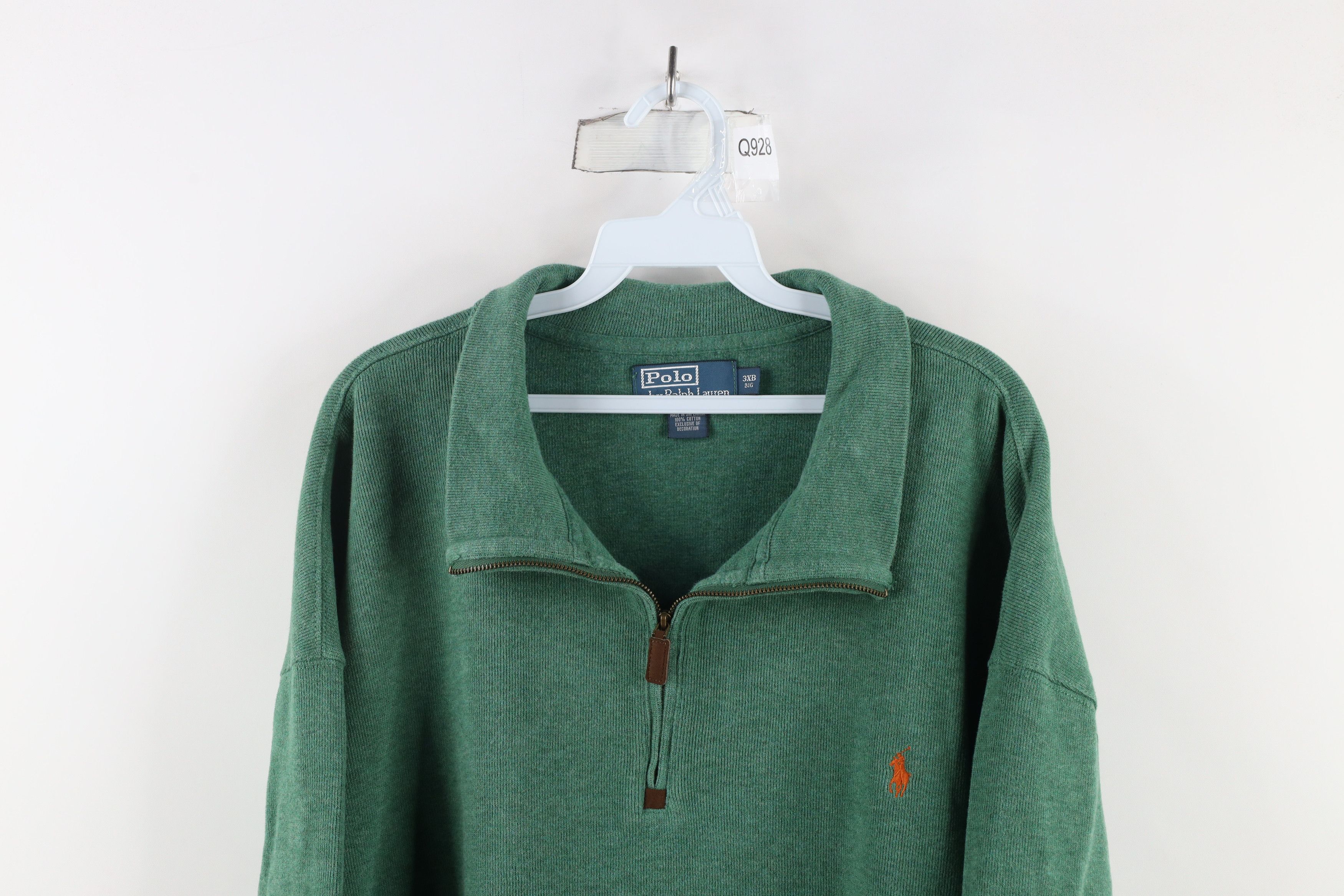 Ralph Lauren × Vintage Vintage 90s Ralph Lauren Half Zip Pullover Sweater Green Size US XXL / EU 58 / 5 - 2 Thumbnail