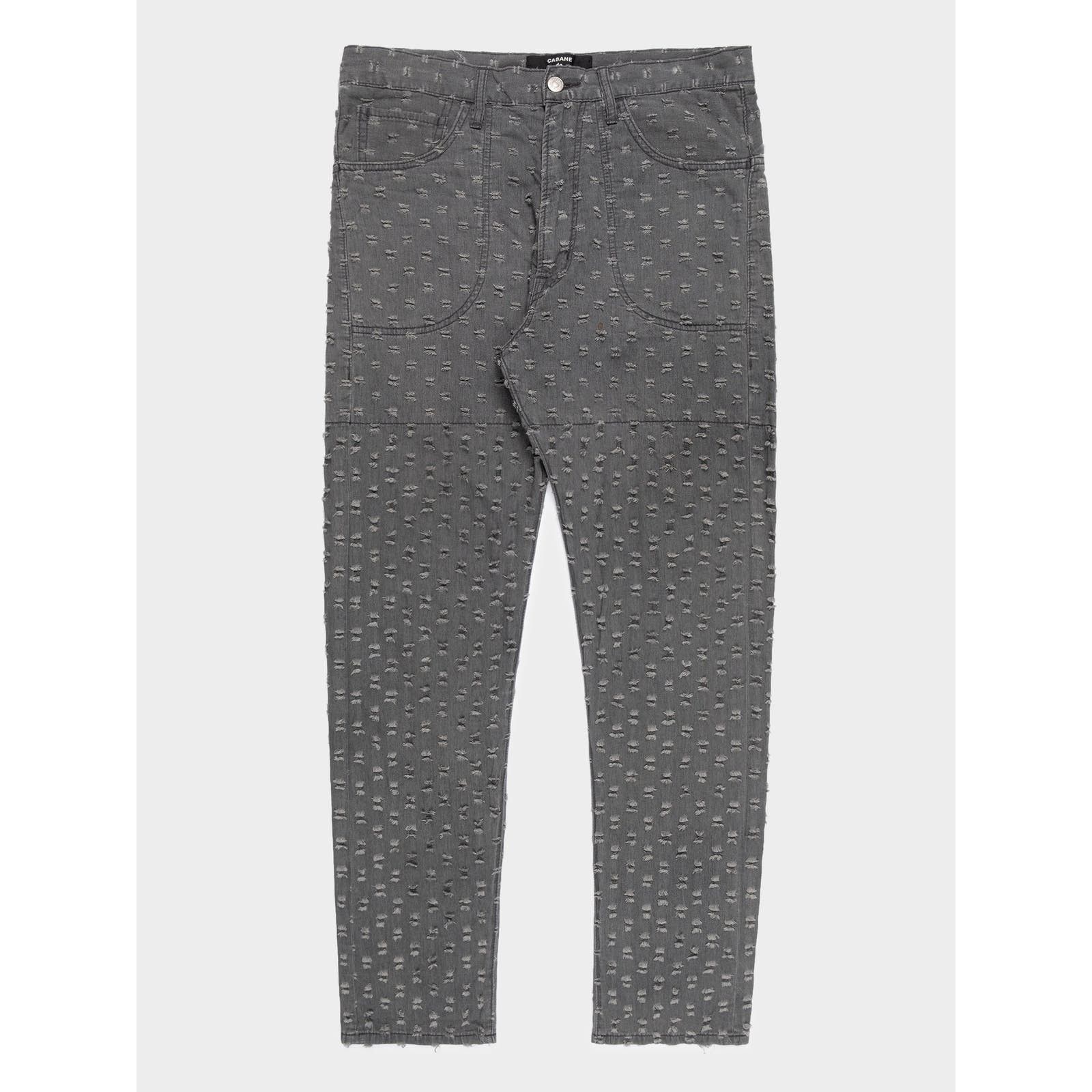 image of Cabane De Zucca Distressed Point Jeans in Grey, Men's (Size 32)