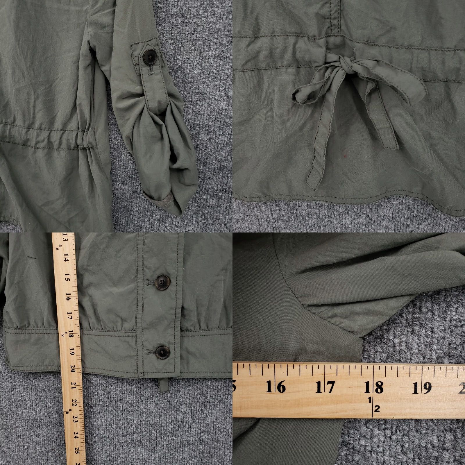 Ann Taylor Loft Jacket Womens XS Green Utility Collared Back Tie Nylon Jacket Size XS / US 0-2 / IT 36-38 - 8 Thumbnail