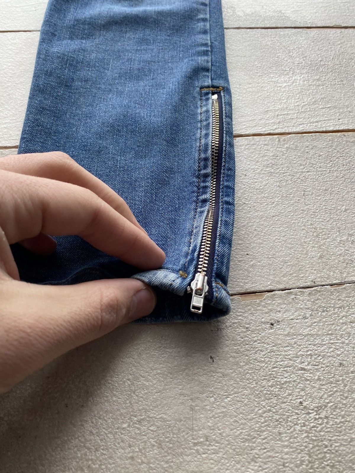 Diesel Luxury 00s Y2K Punk Diesel Slandy-Zip Super Skinny Jeans Size 31" - 3 Thumbnail