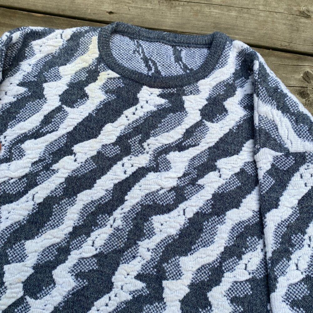 Coogi × Vintage Vintage 90s Coogi Style 3D Knit Sweater Medium Size US M / EU 48-50 / 2 - 3 Thumbnail