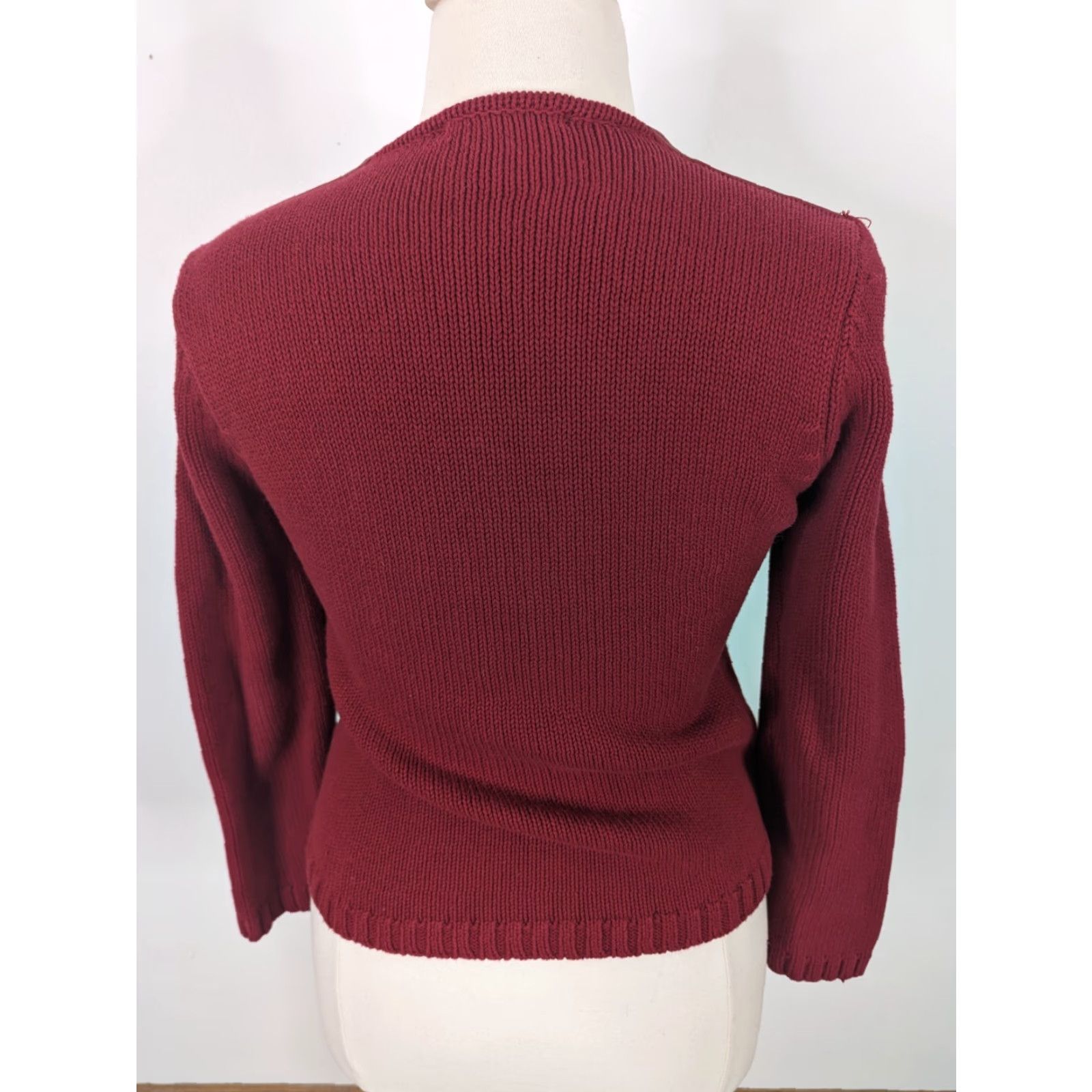 Vintage VINTAGE Y2K Leather Sweater Moto Blazer Red Womens Large Jacket blazer Size L / US 10 / IT 46 - 3 Thumbnail