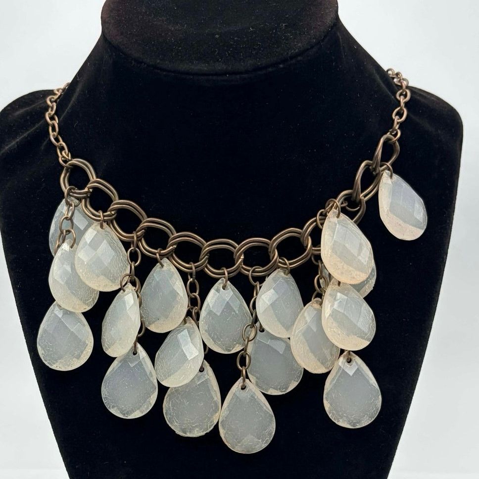 Other Gold & Clear Multi Tear Drop Necklace Size ONE SIZE - 2 Thumbnail