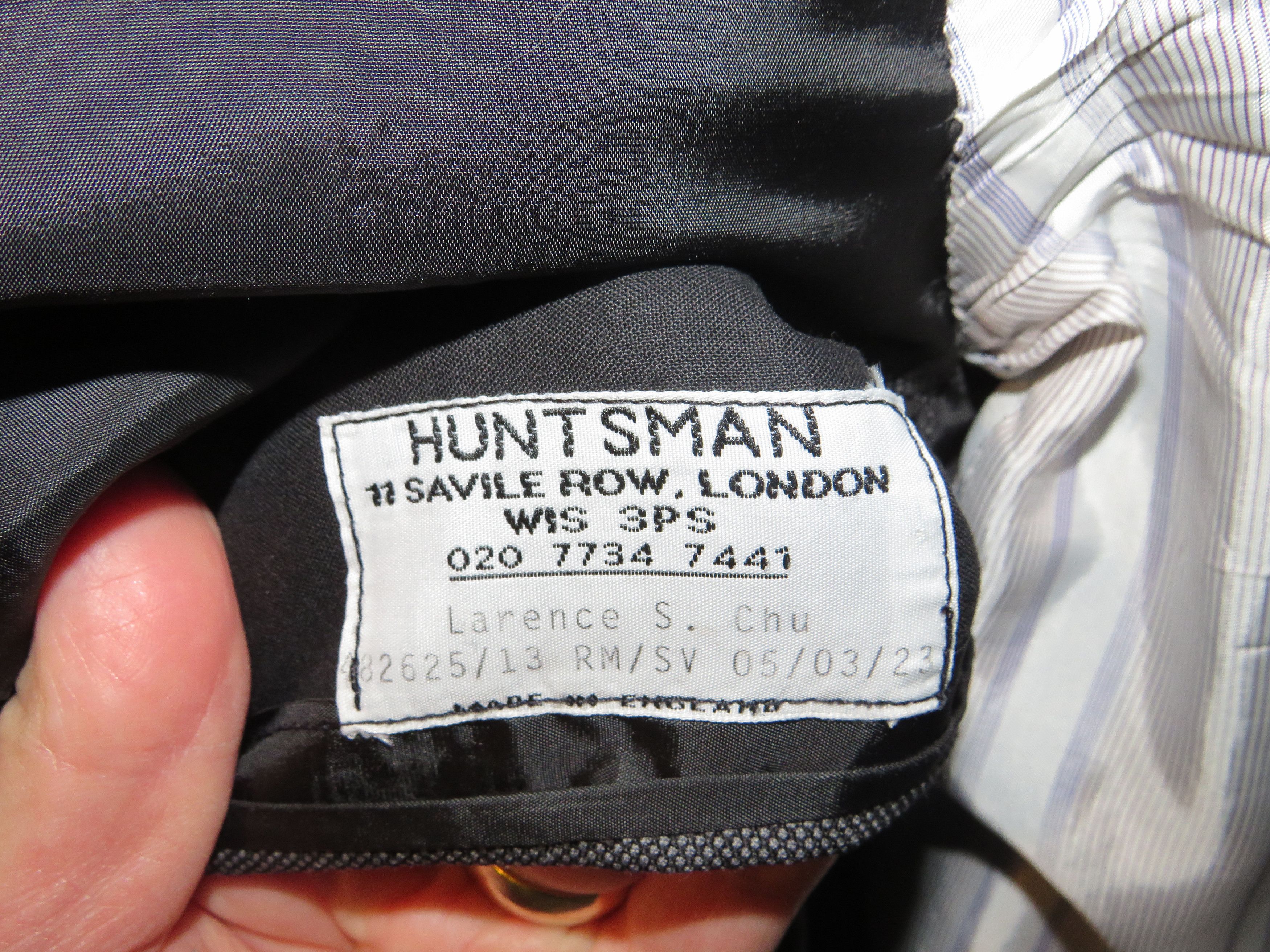 Huntsman Bespoke 2023 Gray Birdseye One Button Sport Coat 36S Size 36S - 11 Thumbnail