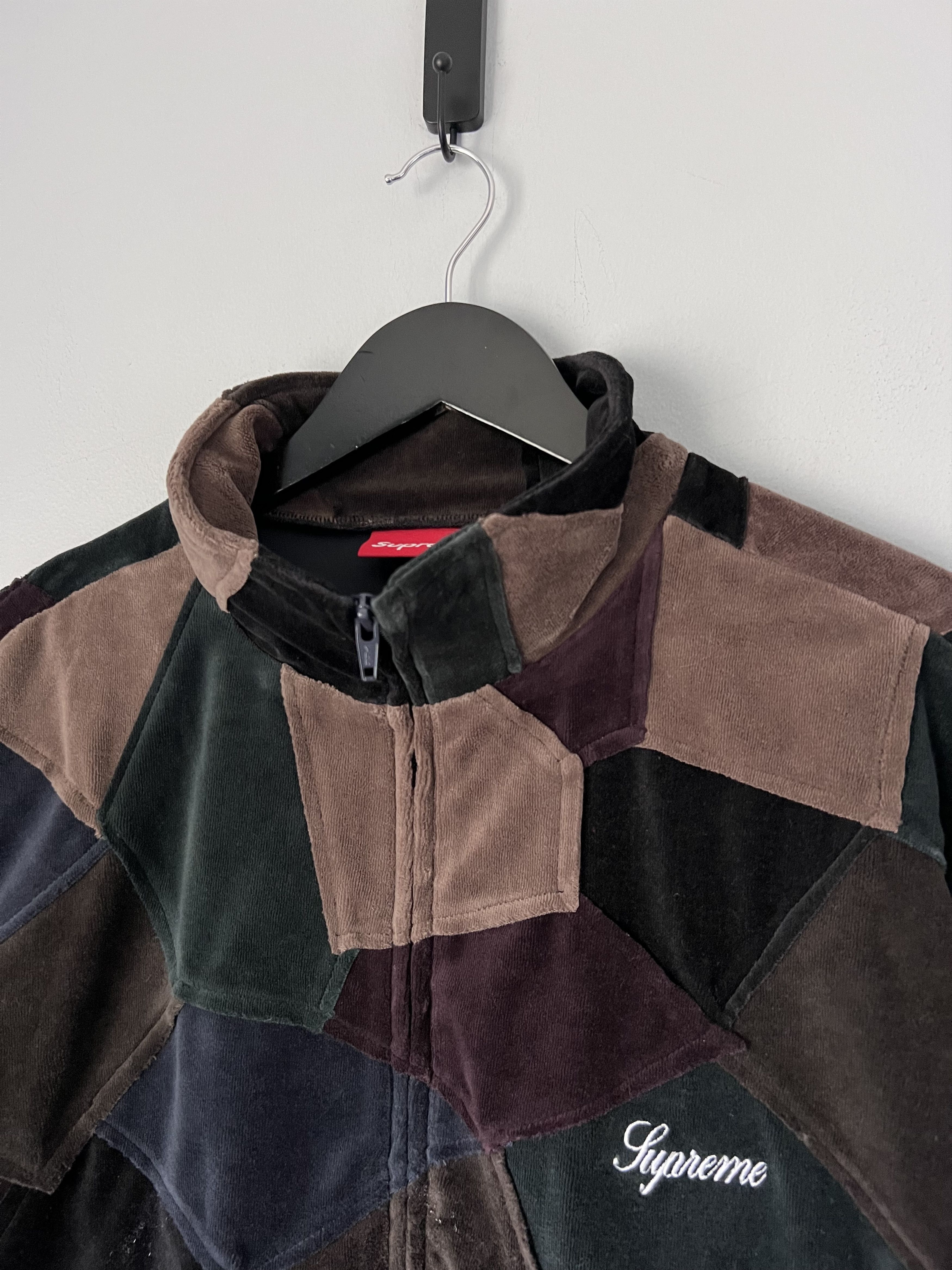 Supreme Supreme Patchwork Velour Track Jacket in Dark Navy | Grailed