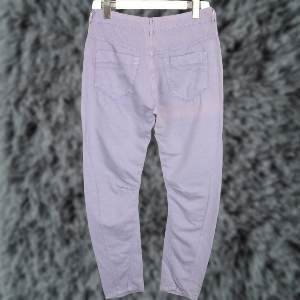 Diesel DIESEL Trousers Women's W27 Linen Blend Tapered Fit Zip Fly Purple Casual Trousers Size 27" / US 4 / IT 40 - 1 Thumbnail