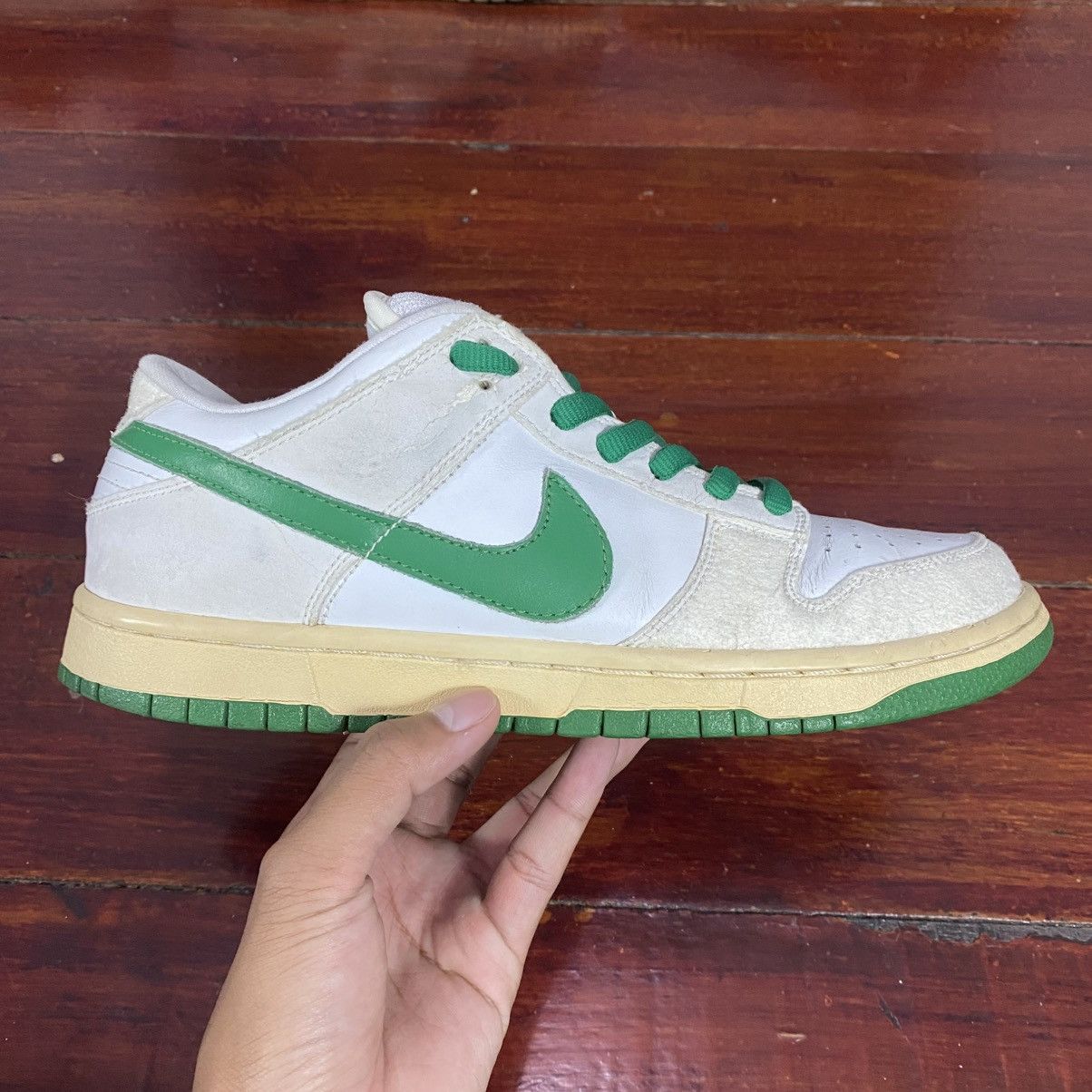 Nike SB Dunk Low White Classic Green 2004 Size US 8 / EU 41 - 2 Thumbnail