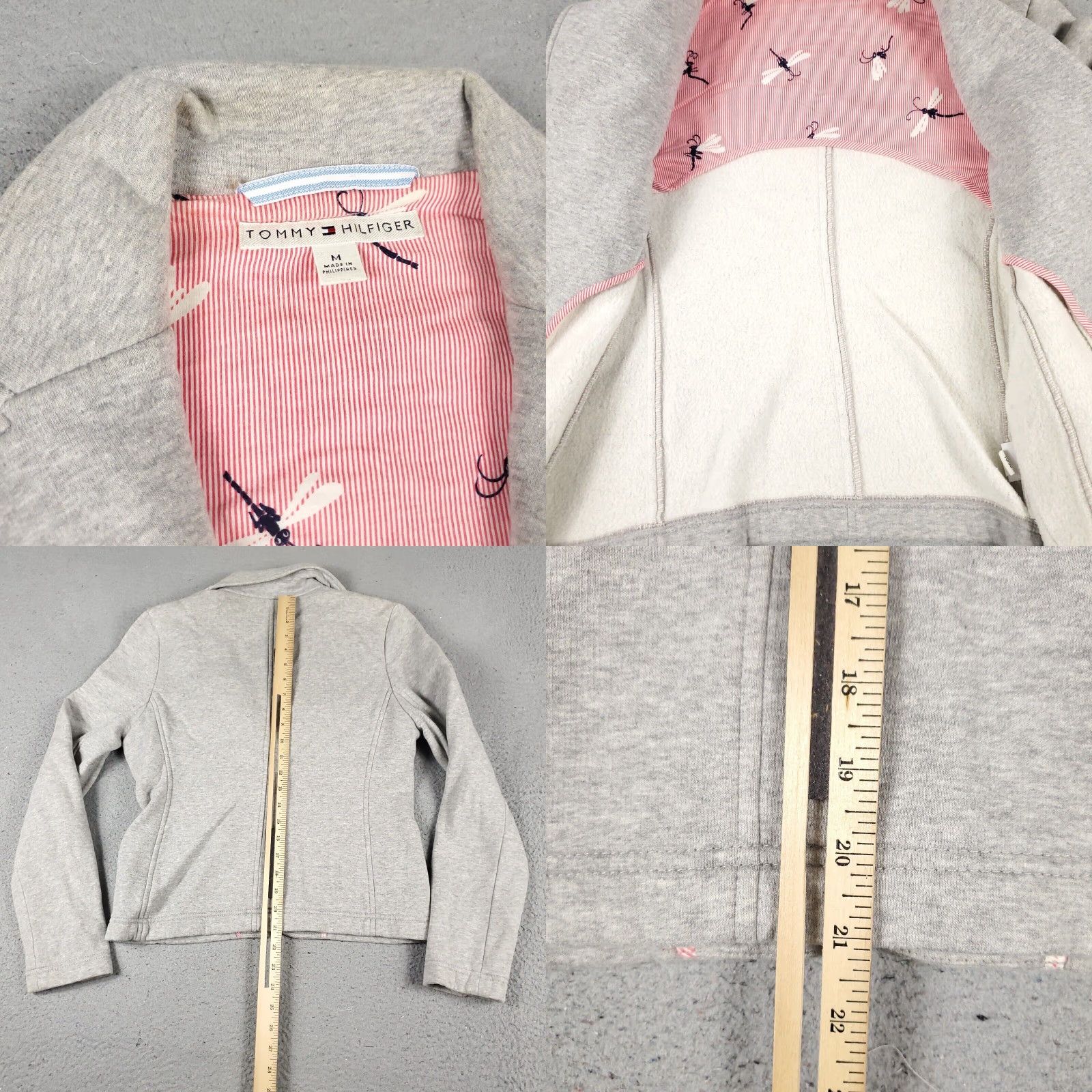 Tommy Hilfiger Tommy Hilfiger Blazer Women's Medium Gray Single Breasted Cotton Size M / US 6-8 / IT 42-44 - 8 Thumbnail