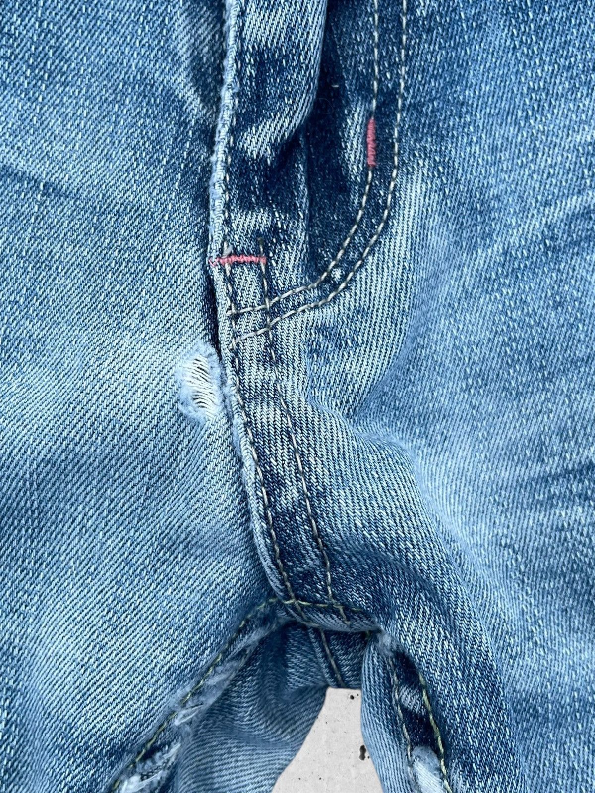 Ed Hardy × Jean 🔥 Ed Hardy Blue Distressed Denim Streetwear W31🔥 Size US 31 - 7 Thumbnail