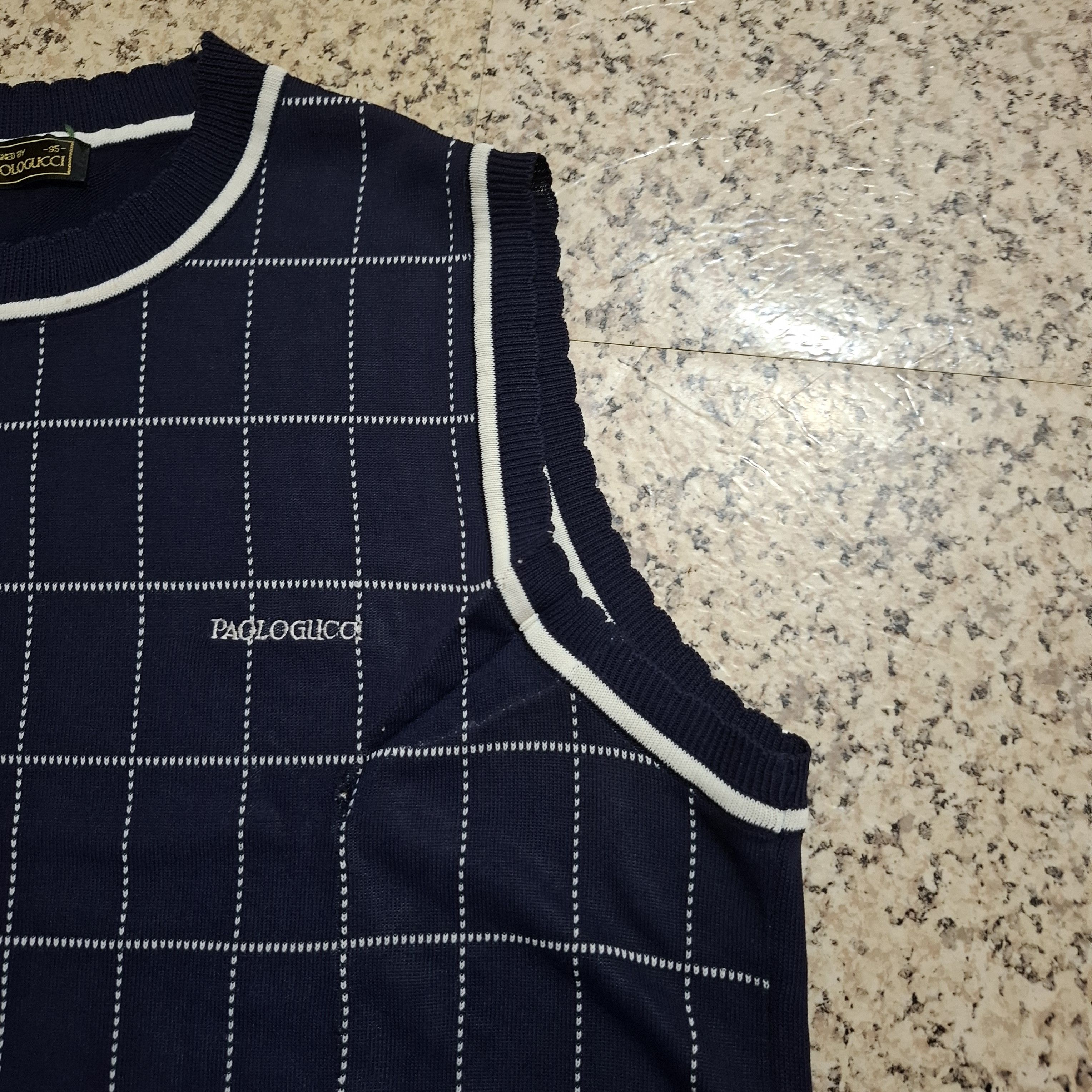 Paolo Gucci Vintage Paolo Gucci Windowpane Check Knit Vest Size US S / EU 44-46 / 1 - 4 Thumbnail