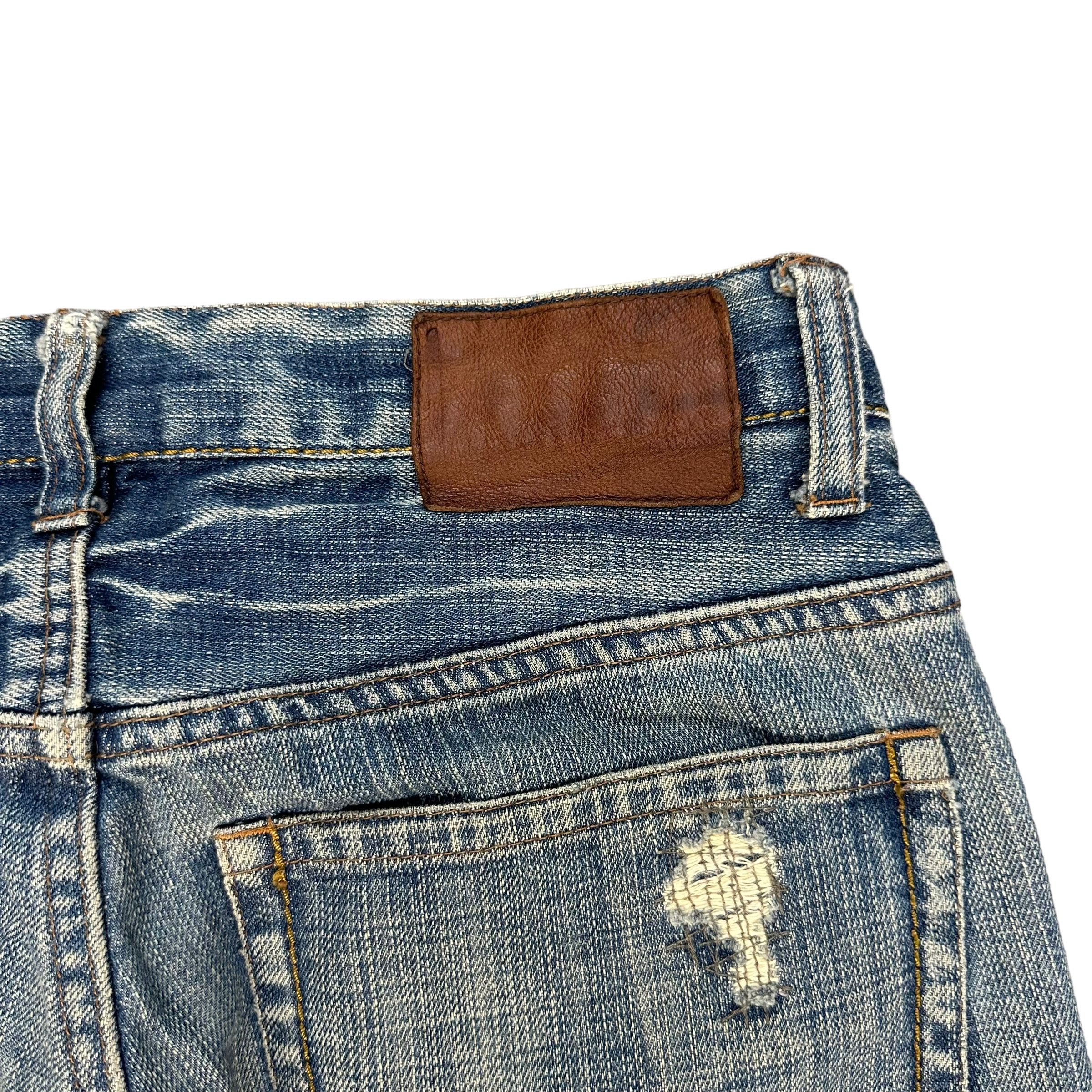 Global Work GLOBAL WORK TRASHED SELVEDGE DENIM PANT #8848-031 Size US 29 - 13 Thumbnail