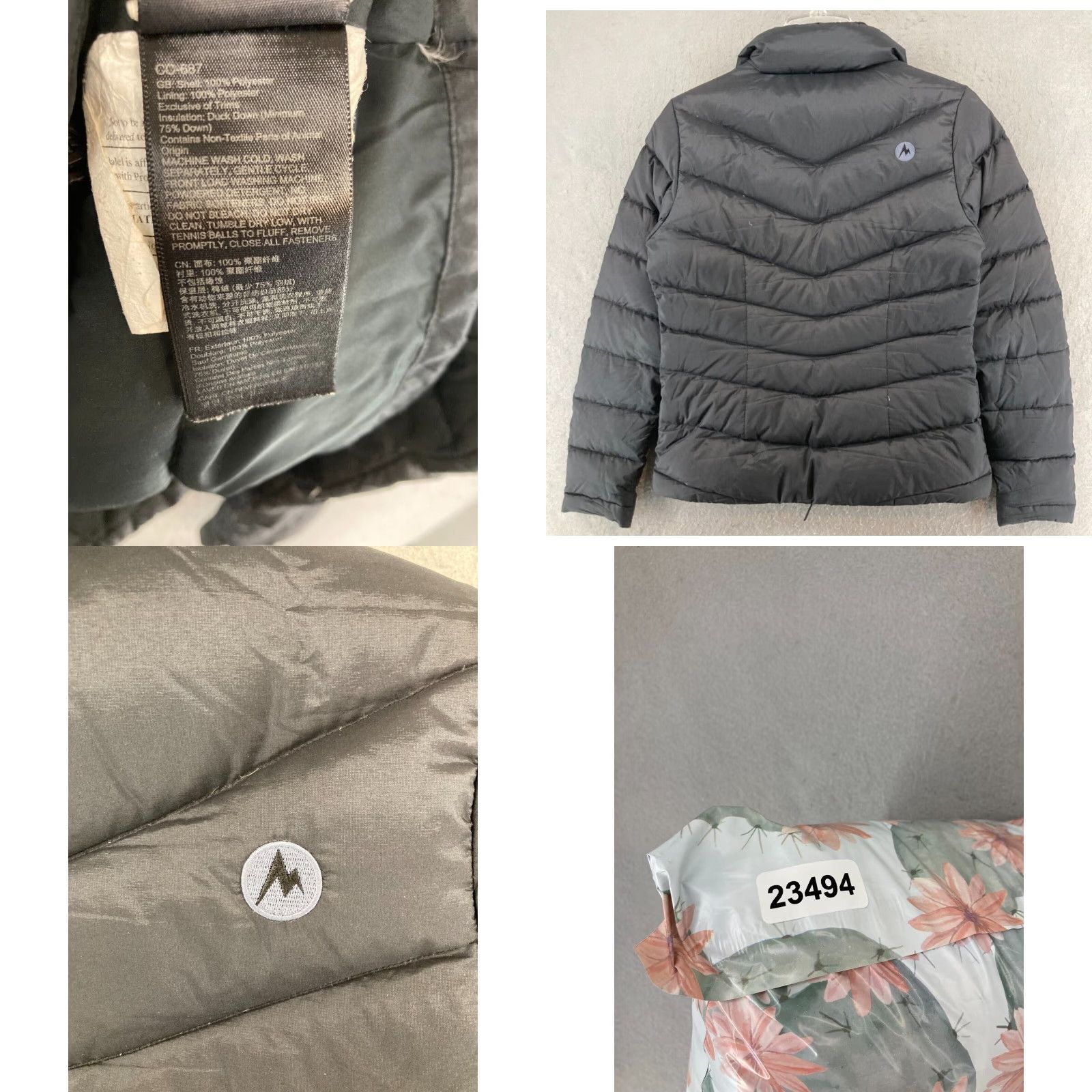 Marmot Marmot Womens Puffer Jacket XS Black Full Zip Down Filled Outdoor Size XS / US 0-2 / IT 36-38 - 8 Thumbnail