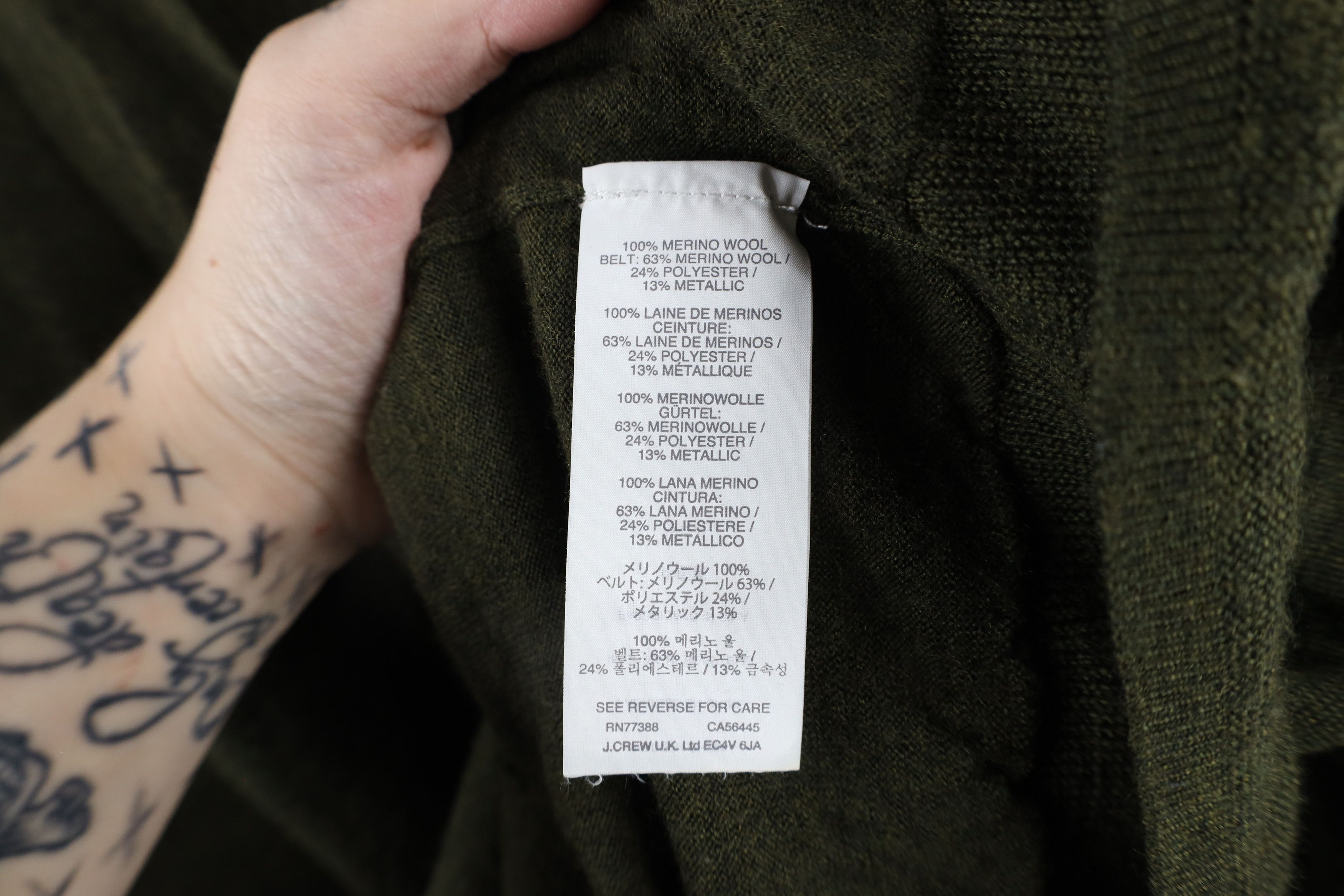 J.Crew × Vintage J Crew Blank Merino Wool Knit Cardigan Sweater Green Size XL / US 12-14 / IT 48-50 - 11 Thumbnail