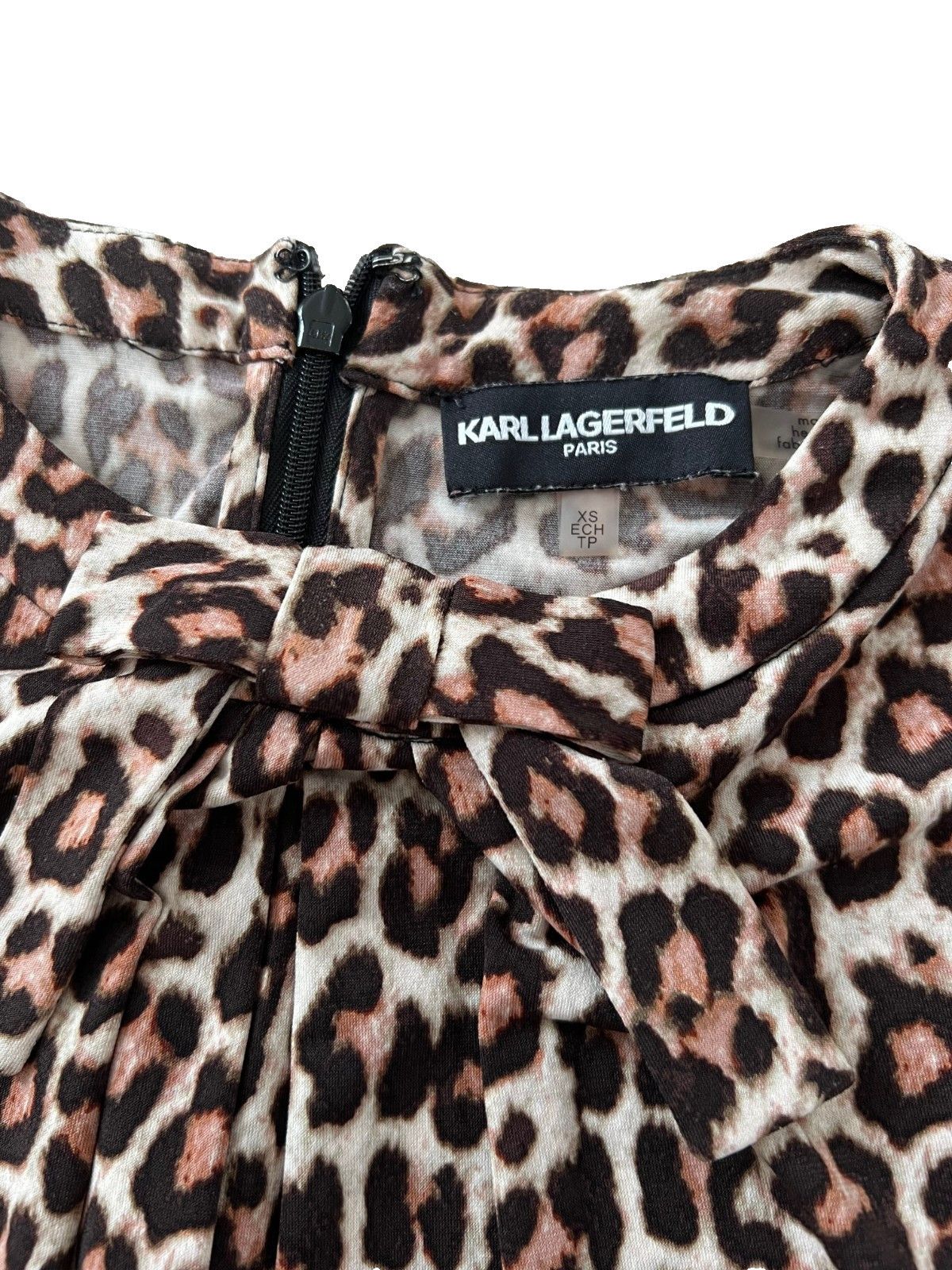 Karl Lagerfeld Karl Lagerfeld Leopard Bow Tie Top ( XS ) Size XS / US 0-2 / IT 36-38 - 2 Thumbnail