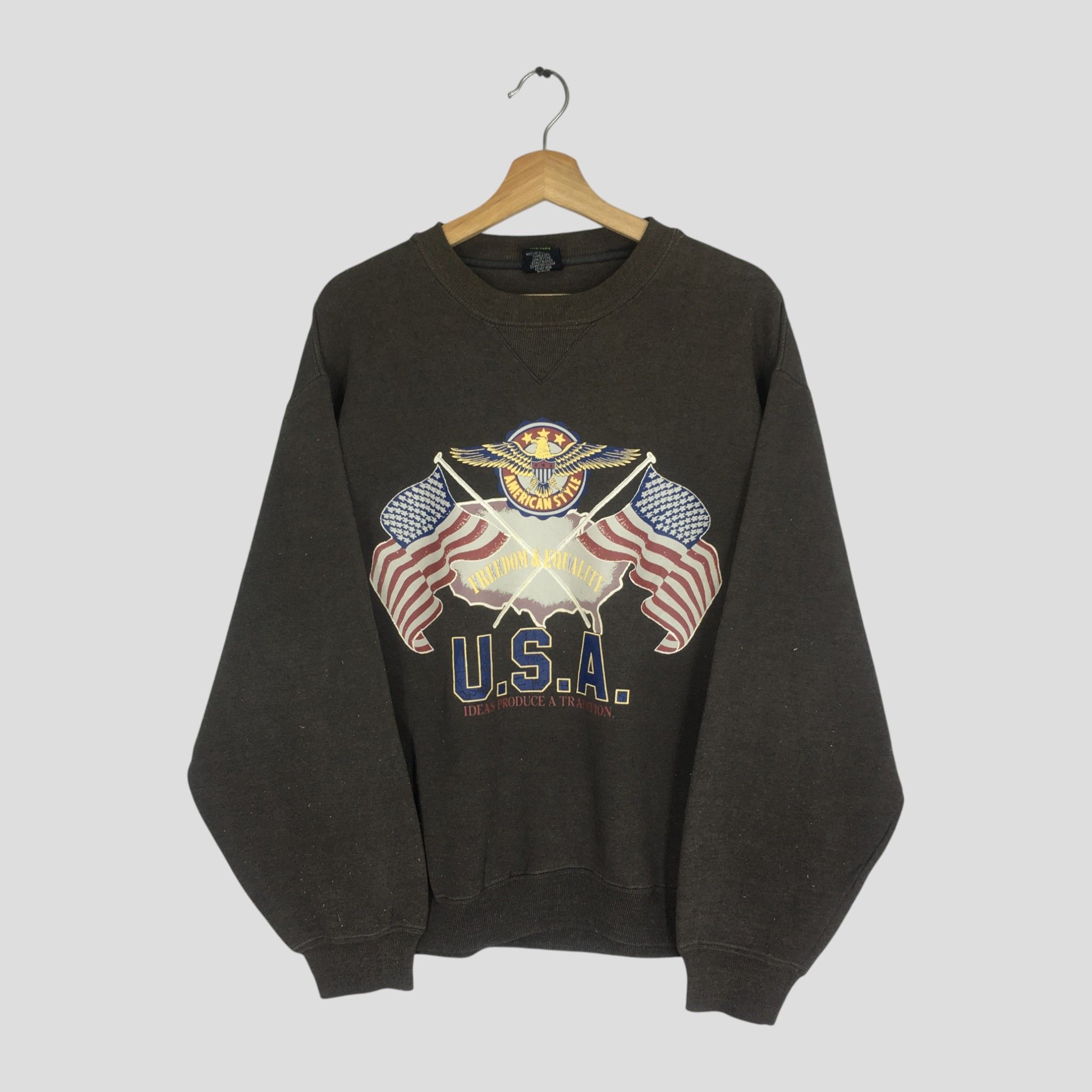 USA Olympics Vintage 90's Yoo-neek Faded Black Sweatshirt -15 Size US L / EU 52-54 / 3 - 1 Thumbnail
