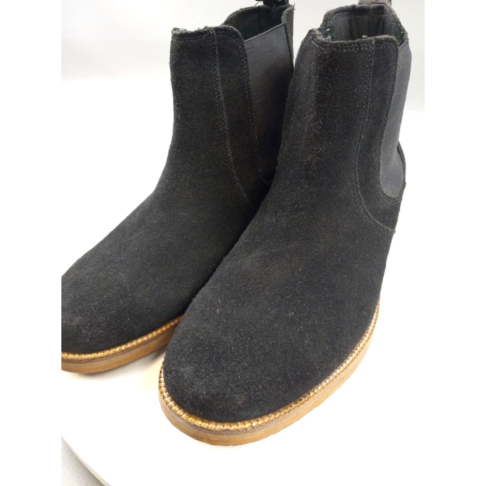 Vintage CREVO Chelsea Boot Denham Black Suede Leather Ankle Boot Slip On Men’s 10 Boots Mens Leather Upper Side Elastic Casual Formal Wedding 90s? Size US 10 / EU 43 - 2 Thumbnail