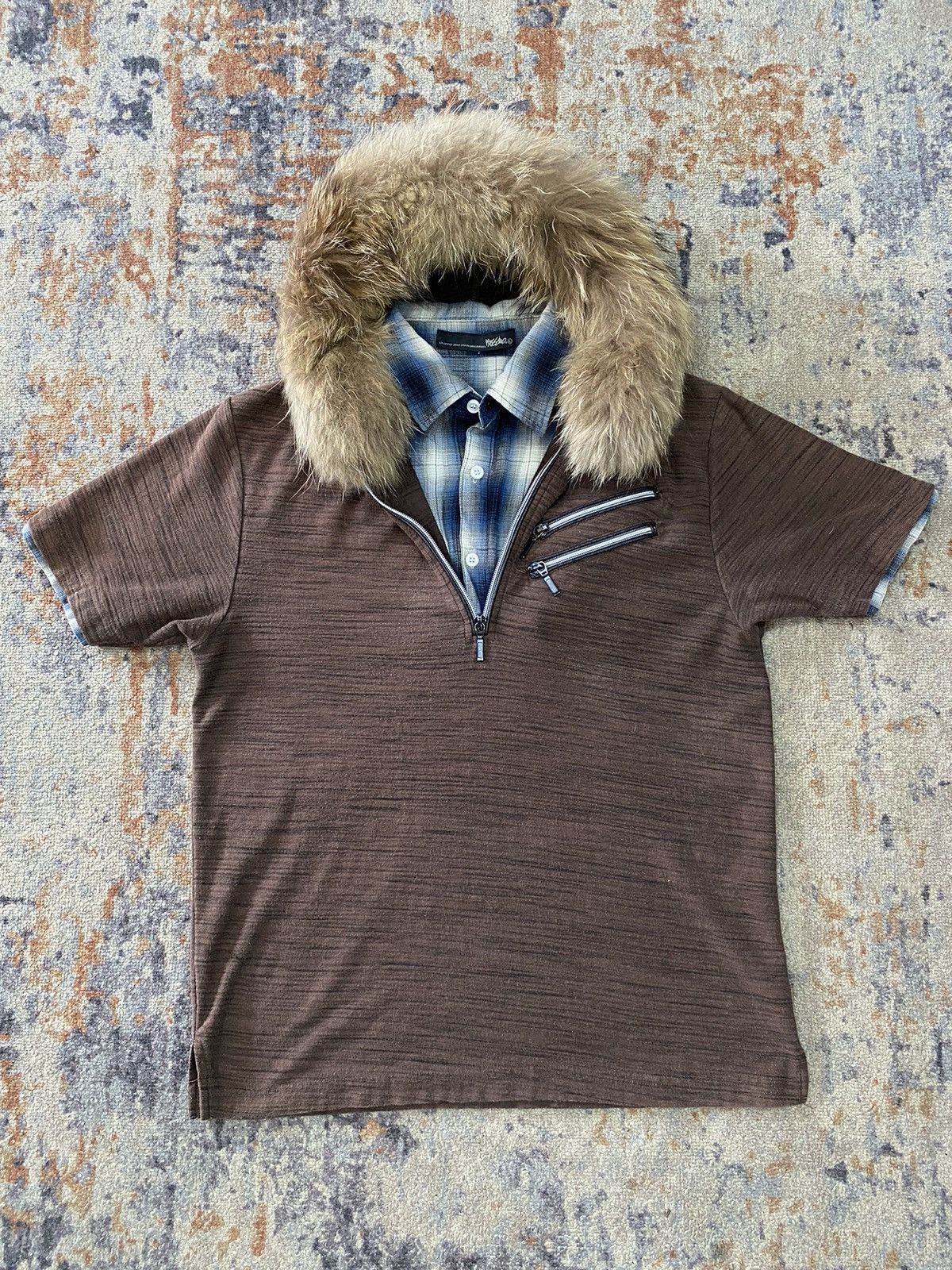double layer fur short sleeve mossimo japanese brand