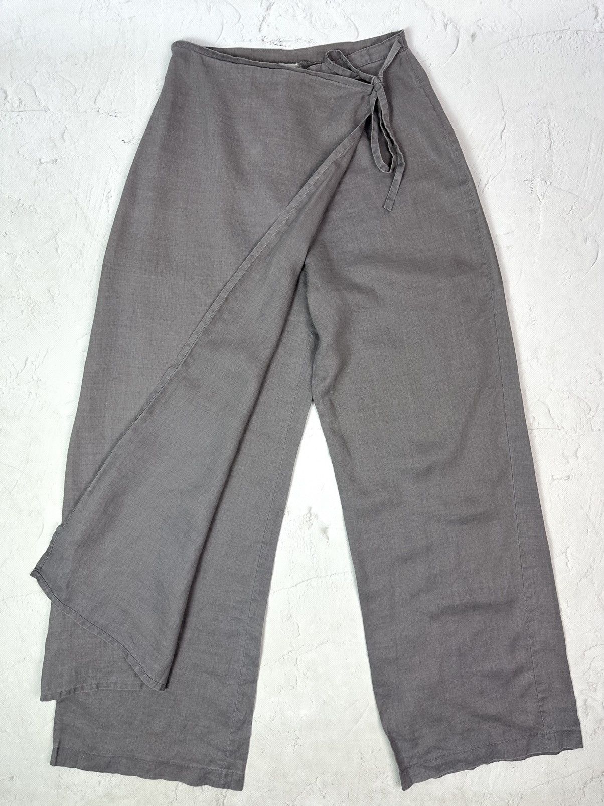 If Six Was Nine Vintage Yohji Yamamoto Style Linen Pants With Skirt Details Size 28" / US 6 / IT 42 - 1 Thumbnail