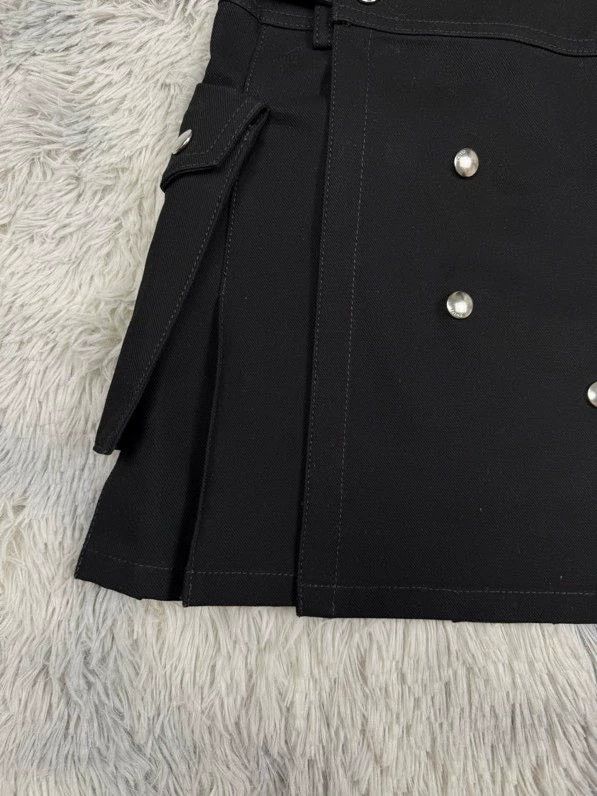 Celine Celine Black Studded Scottish Skirt Size US 30 / EU 46 - 6 Thumbnail
