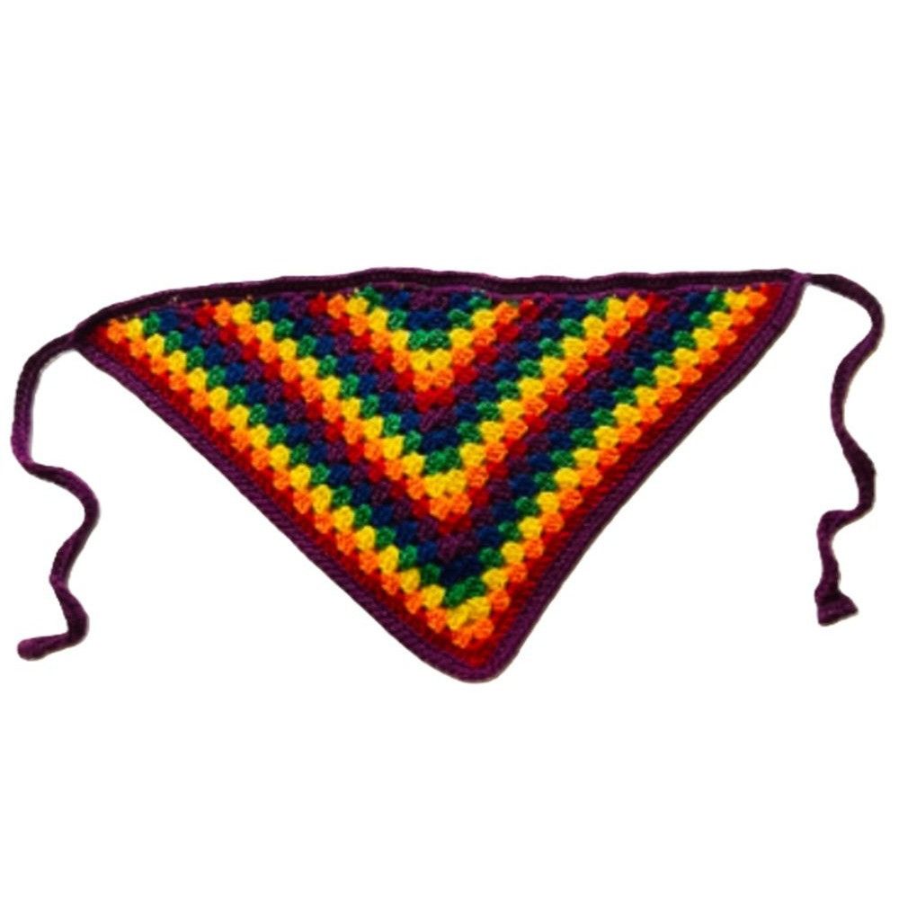 Handmade Bandana Head Wrap Crochet Rainbow Colors Granny Stitch Strip Size ONE SIZE - 8 Thumbnail