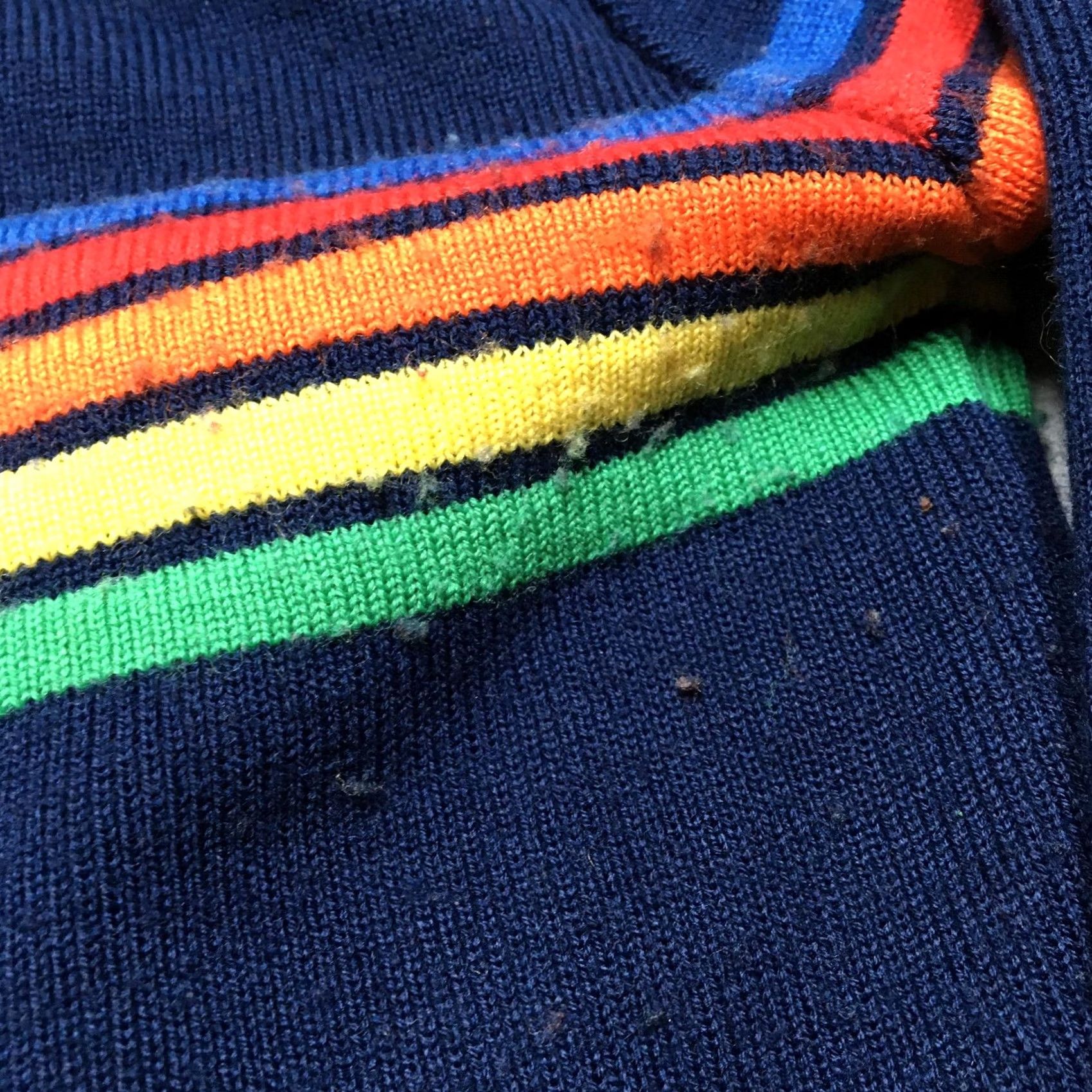 Rainbow Vintage Rainbow Stripe Crewneck Sweater Mens XL Navy Knit Pullover Retro Style Size US XL / EU 56 / 4 - 3 Thumbnail