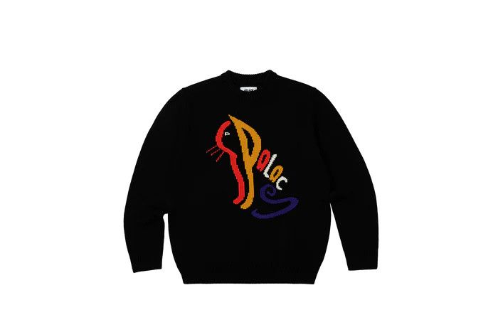 image of Palace Cat Knit in Black, Men's (Size Small)