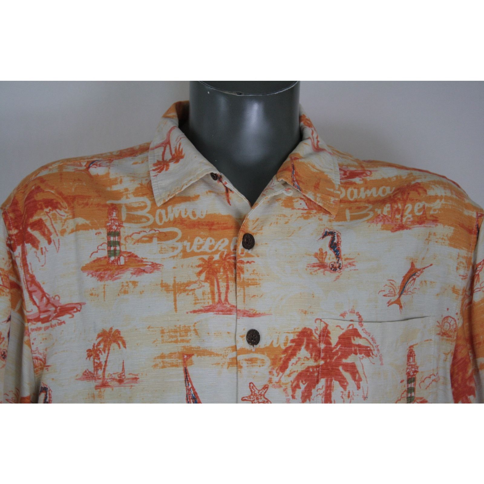 Vintage Mens Silk Hawaiian Shirt L Parrot Tropical Print Button Up Size US L / EU 52-54 / 3 - 2 Thumbnail
