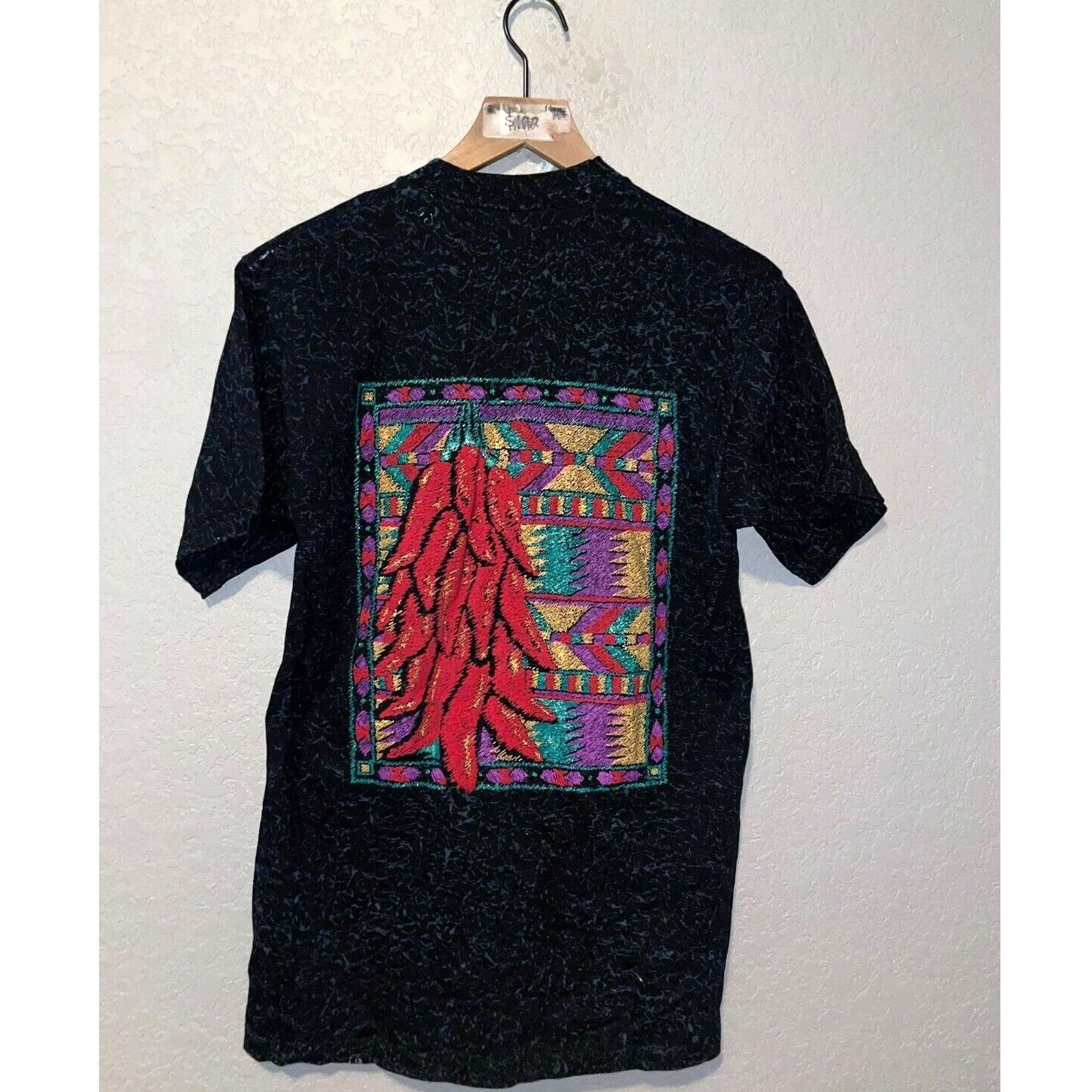 Jerzees Vintage Nevada Shirt Native Tribal Speckled Black Tee Size US M / EU 48-50 / 2 - 9 Thumbnail