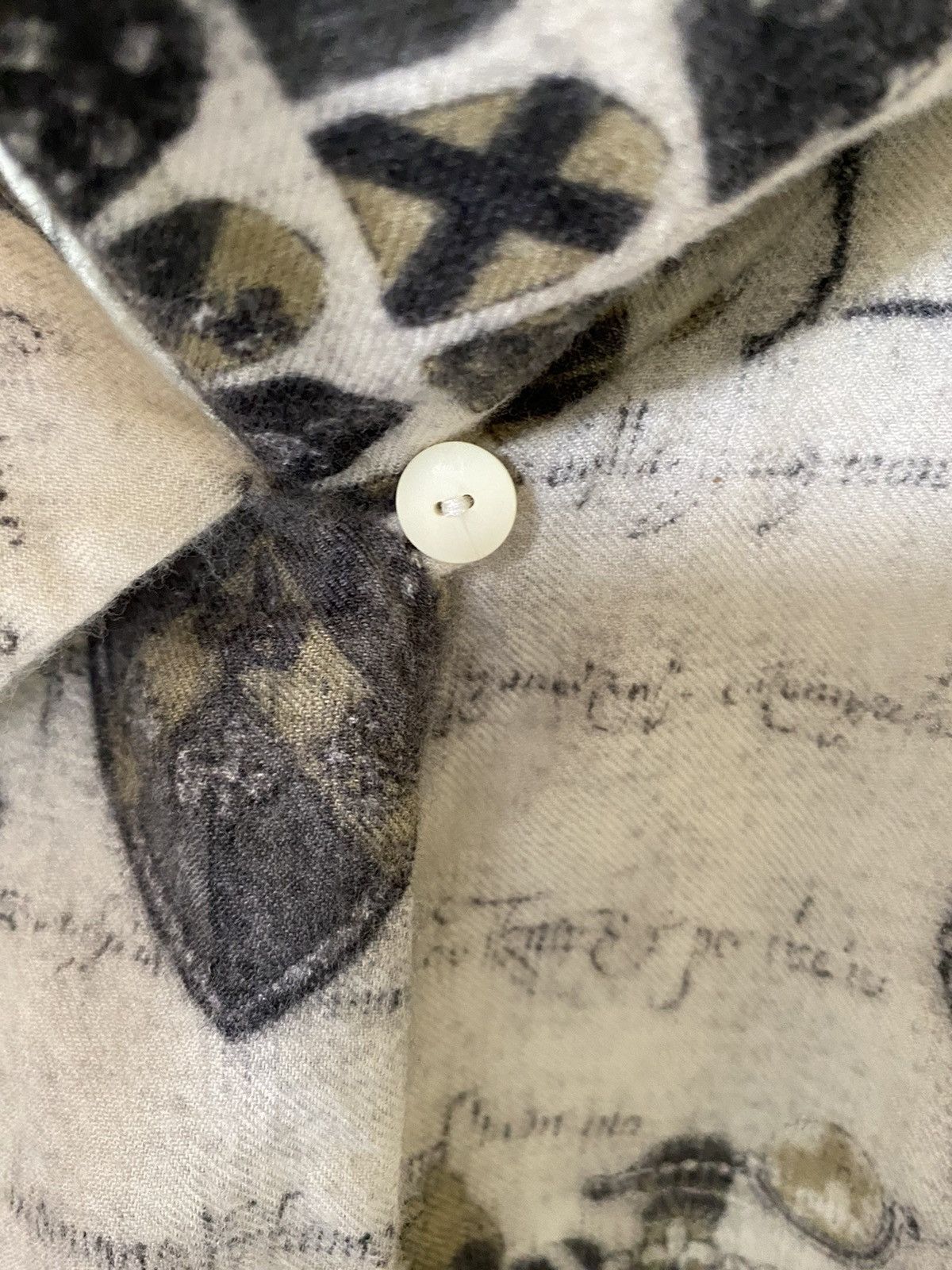 DAKS DAKS Gray Printed Wool Shirt Size L / US 10 / IT 46 - 9 Thumbnail