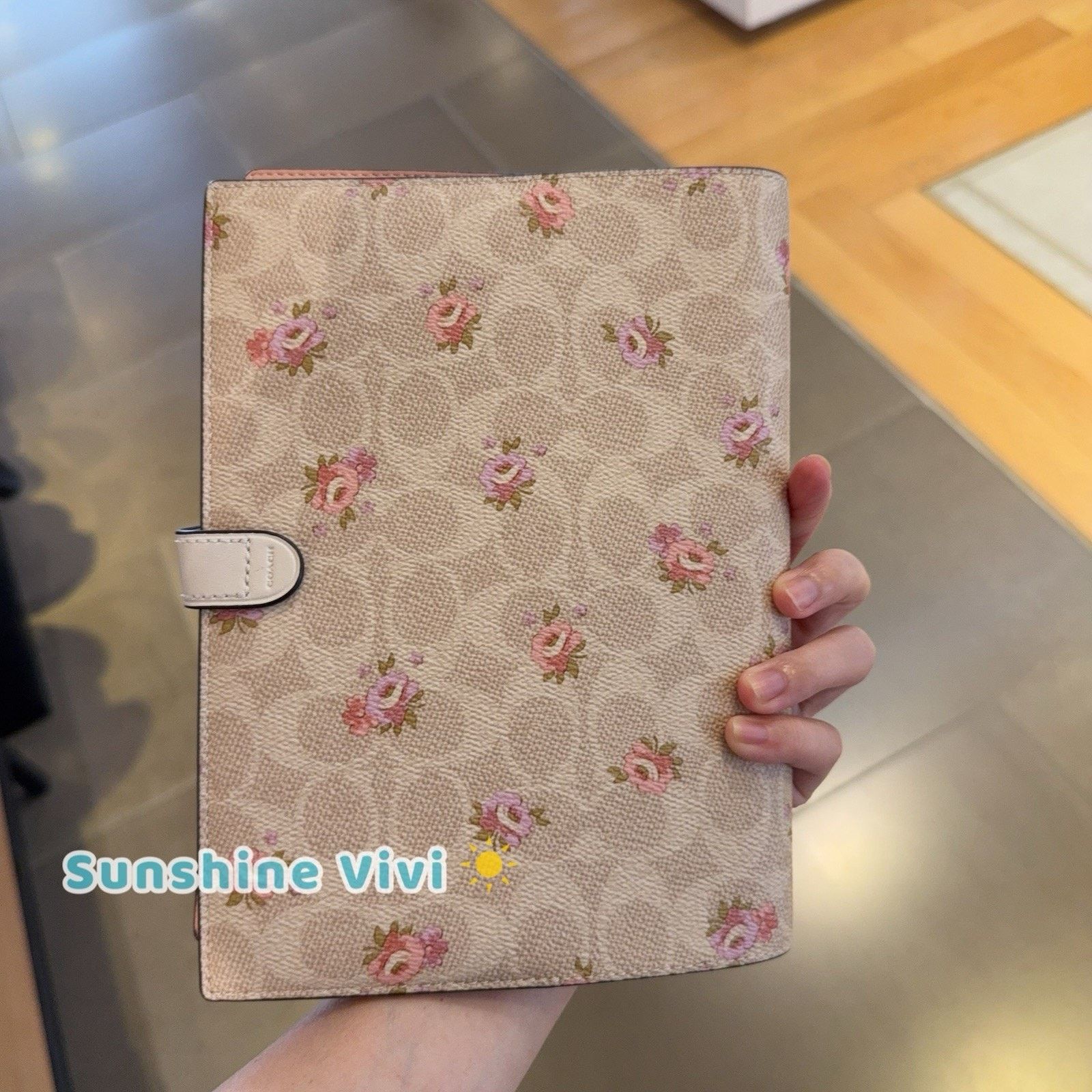 Coach NWT Coach Notebook Gold/Sand Multi With Floral Print CAO58 Size ONE SIZE - 3 Thumbnail