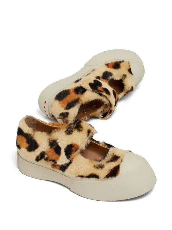 Marni o1w1db11225 Leopard-Print Sneakers in Multicolor Size US 7 / IT 37 - 4 Thumbnail