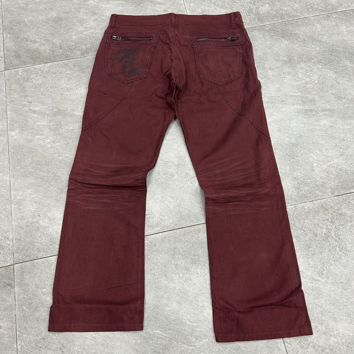 semanticdesign Vintage 90s Semanticdesign Flared Burgundy Pants Size US 34 / EU 50 - 15 Thumbnail