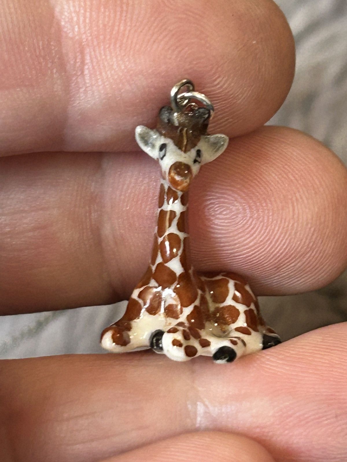 Handmade Handcrafted vintage porcelain giraffe pendant necklace Size ONE SIZE - 2 Thumbnail