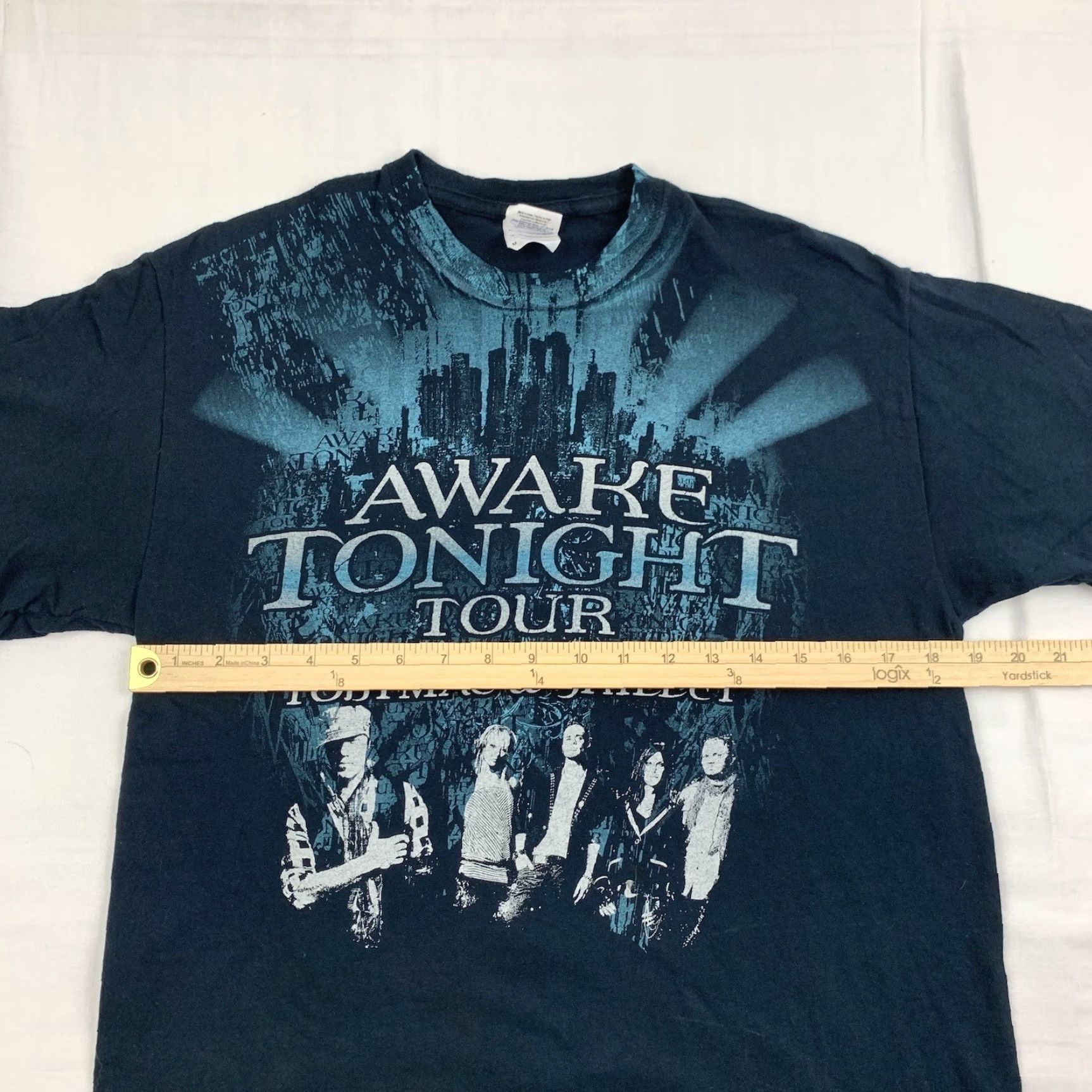 Gildan VINTAGE Awake Tonight Tour Shirt Adult Medium Blue All Over Print 2010 Skillet Toby Mac Size US M / EU 48-50 / 2 - 6 Thumbnail