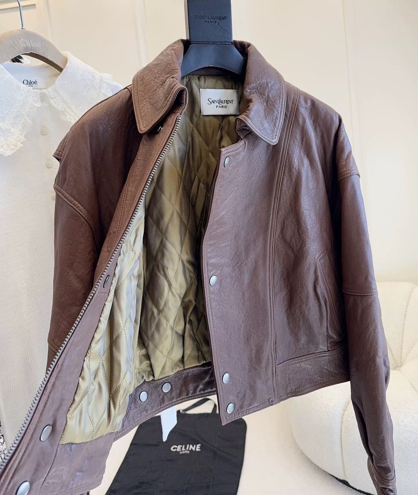Saint Laurent Paris Saint Laurent 2025 Brown Leather Jacket Size M / US 6-8 / IT 42-44 - 1 Thumbnail