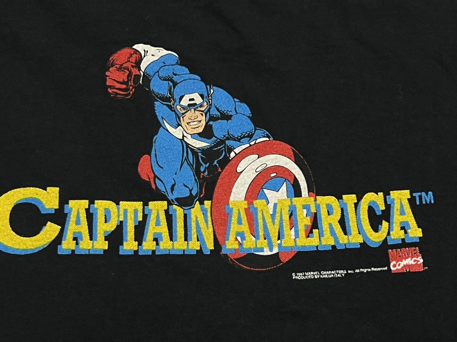 Vintage Captain America Marvel Comics 1997 Vintage T Shirt tg XL Size US XL / EU 56 / 4 - 5 Thumbnail